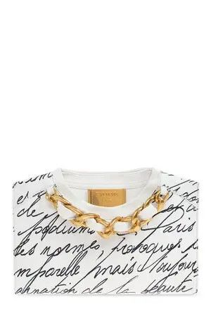 Balmain o1s1wg111225 Size:OS/Engraved Wrist Chain Clutch in White Size ONE SIZE - 1 Preview