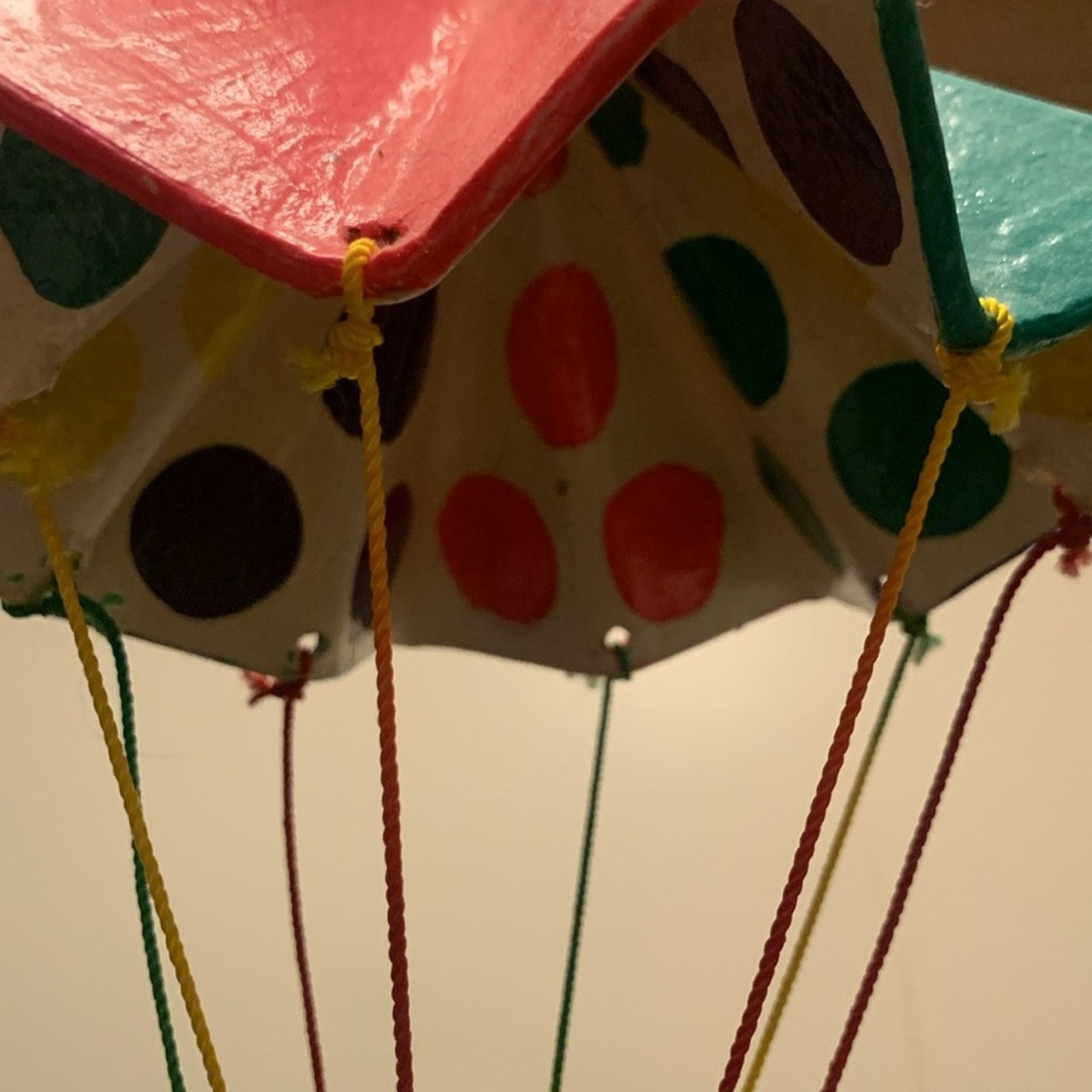 Vintage 70’s midcentury handmade papier maché clown and parachute Size ONE SIZE - 7 Thumbnail