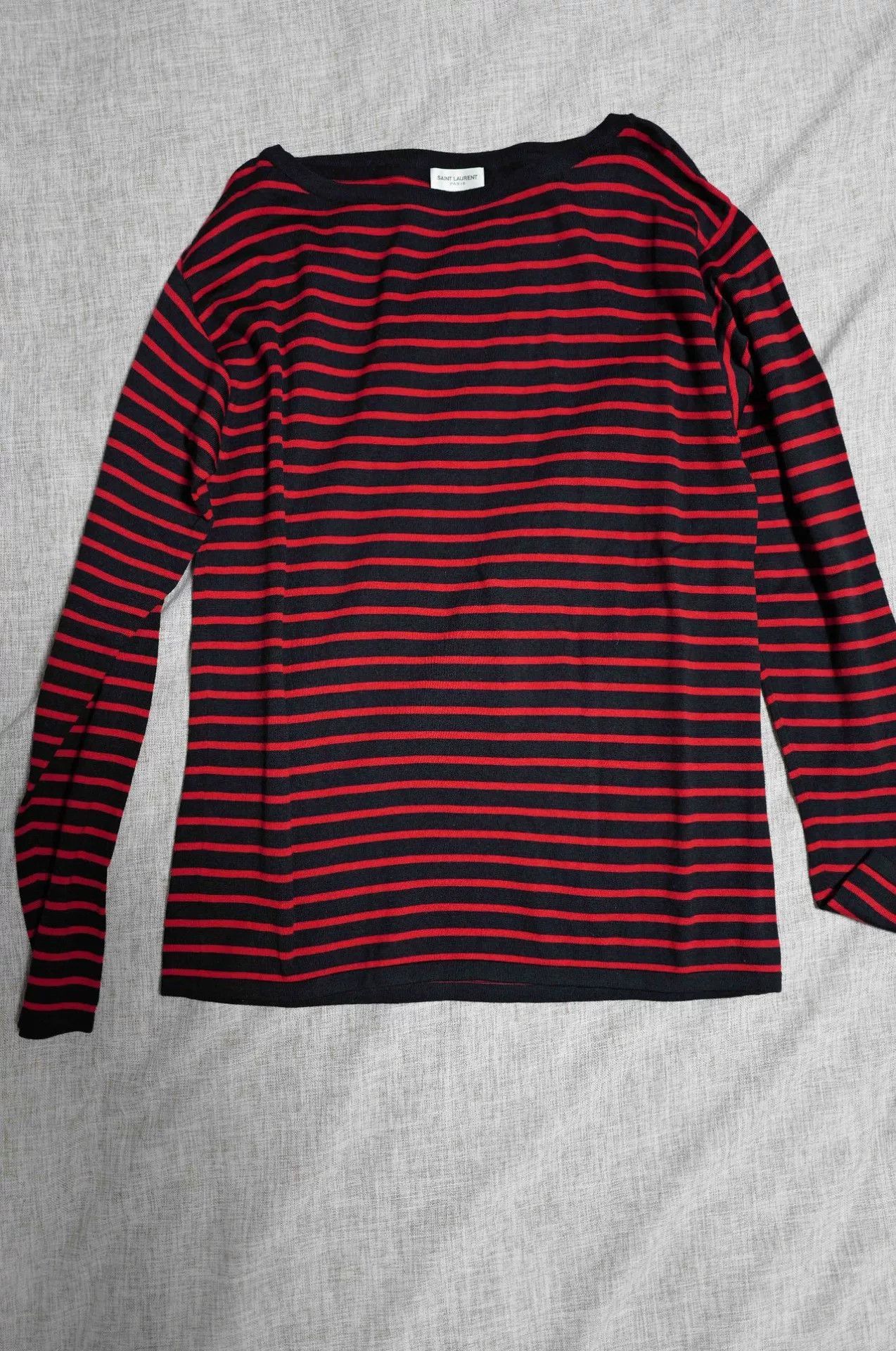 Saint Laurent Paris saint laurent black red striped wool sweater. Size US S / EU 44-46 / 1 - 1 Thumbnail