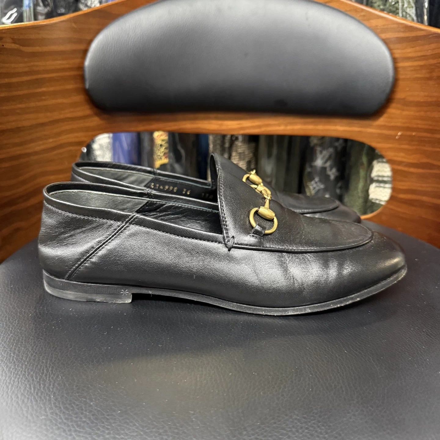 Gucci Gucci Women's Horsebit Loafer Black Leather 36 Size US 5.5 / IT 35.5 - 4 Thumbnail