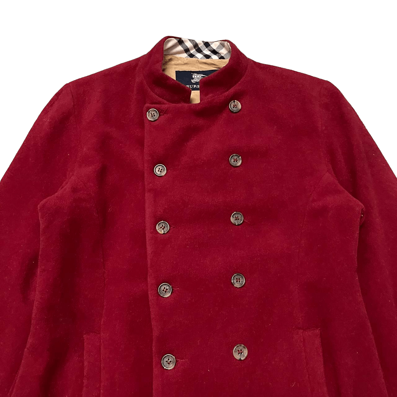 Burberry Burberry Nova Check Wool Coat Mandarin Style Size S / US 4 / IT 40 - 2 Thumbnail