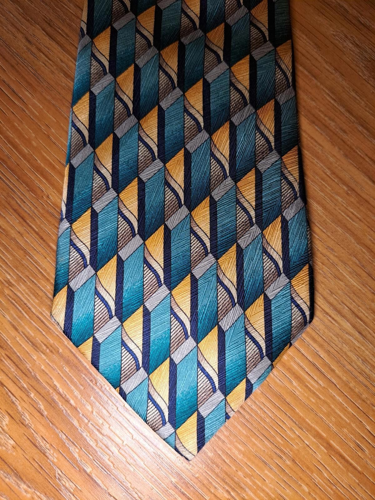 Lands' End Lands End Silk Tie Multicolor Geometric Handmade in USA Size ONE SIZE - 1 Thumbnail