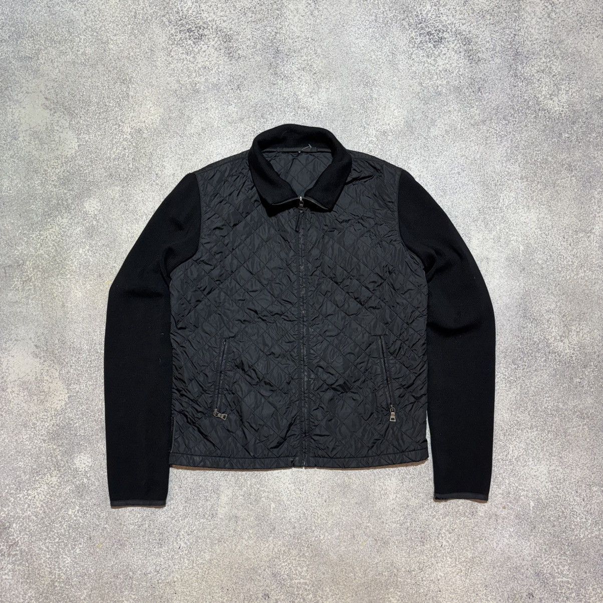 Prada Prada Nylon Jacket Quilted Knit Switching Wool 52 Black Size US XL / EU 56 / 4 - 2 Thumbnail
