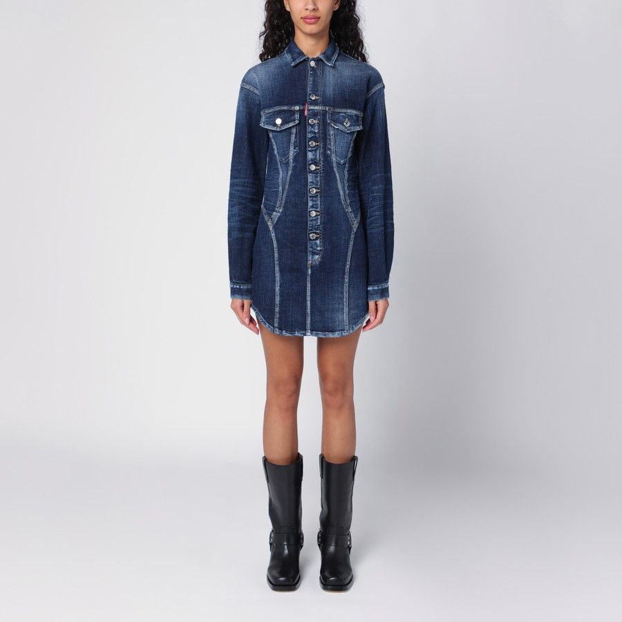 Dsquared2 o1d2blof0824 Denim Dress in Blue Size M / US 6-8 / IT 42-44 - 1 Thumbnail