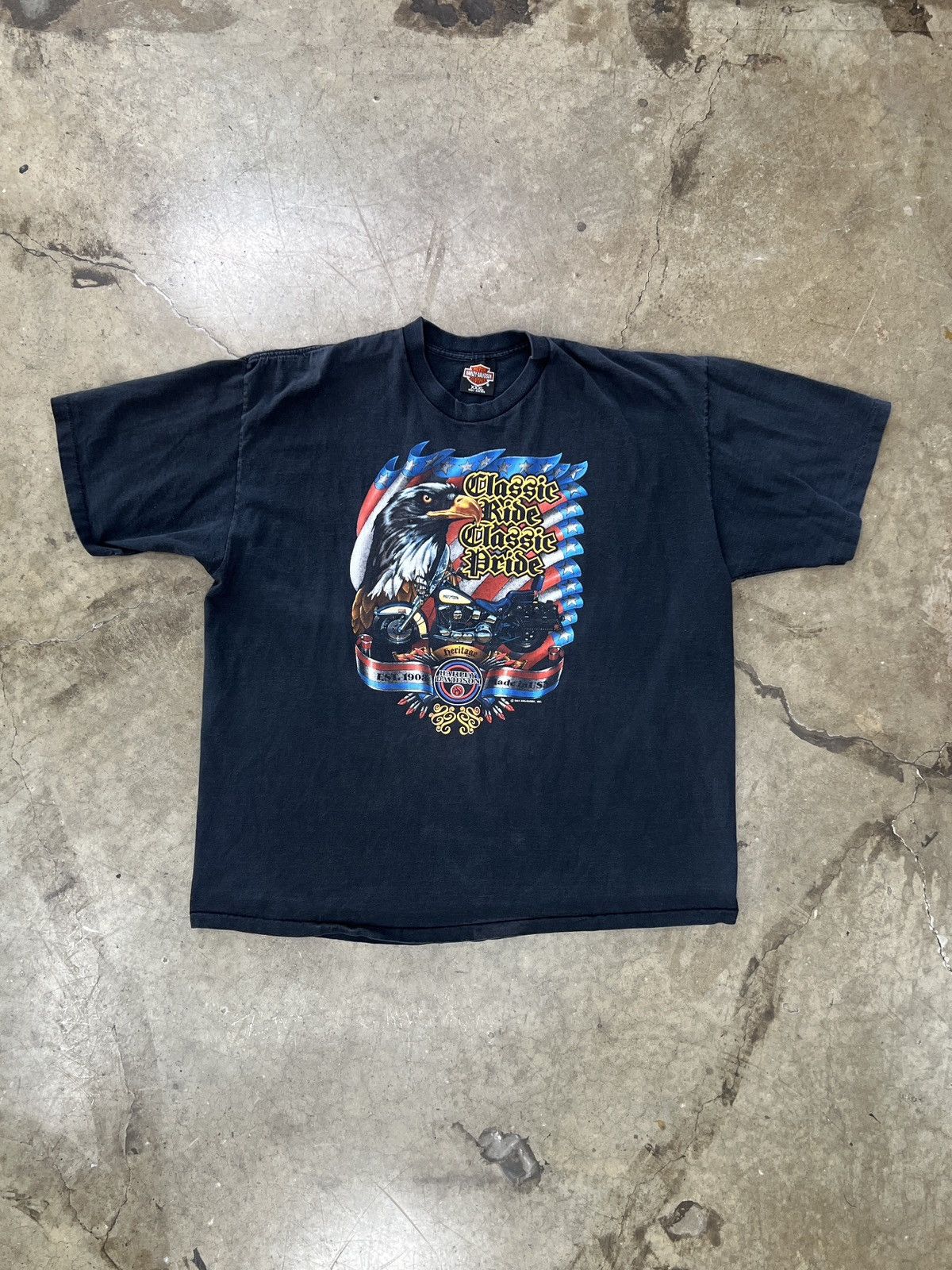 Harley Davidson Vintage 1991 Harley Davidson Classic Ride Eagle Tee XXXL Size US XXL / EU 58 / 5 - 2 Thumbnail