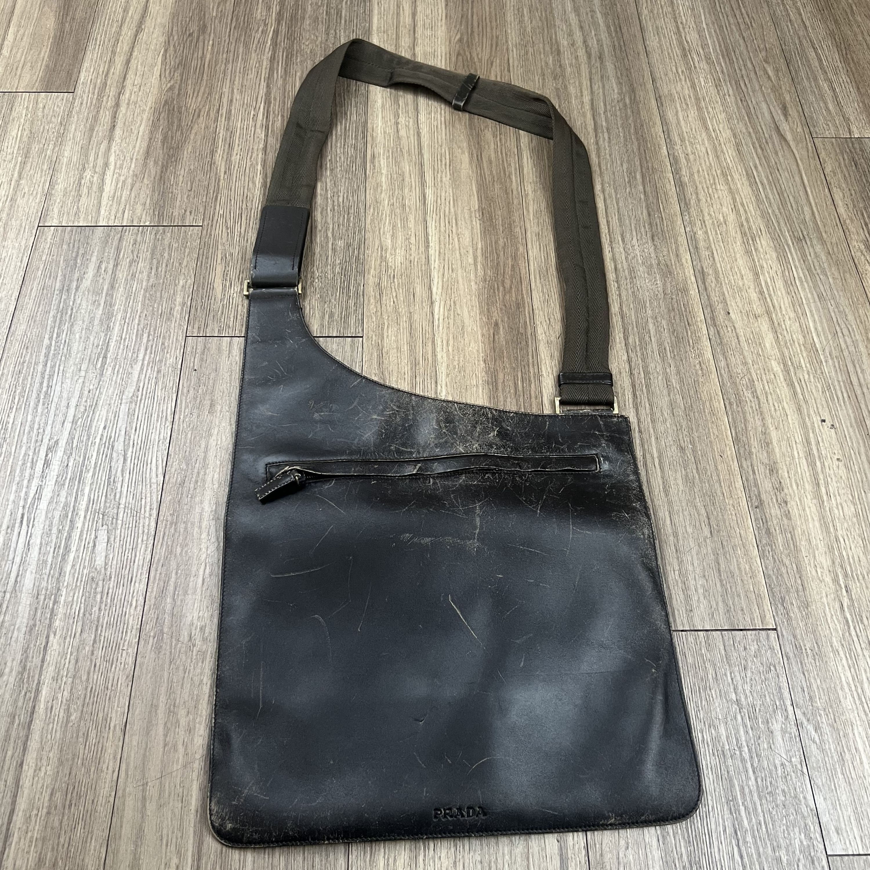 Prada Prada Vintage Asymmetric Leather Shoulder Bag Size ONE SIZE - 3 Thumbnail