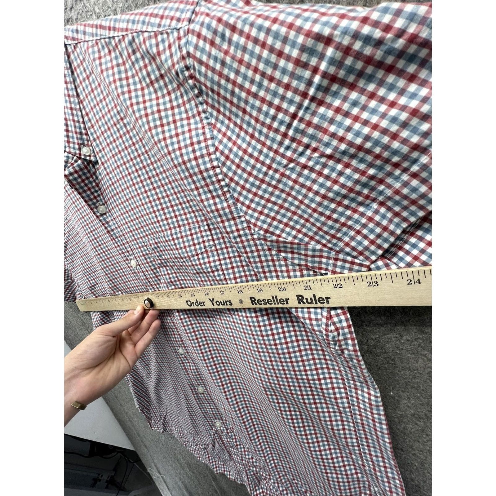 J.Crew J Crew Shirt Men Large Red Blue Check Button Down Classic Short Sleeve Cotton Size US L / EU 52-54 / 3 - 6 Thumbnail