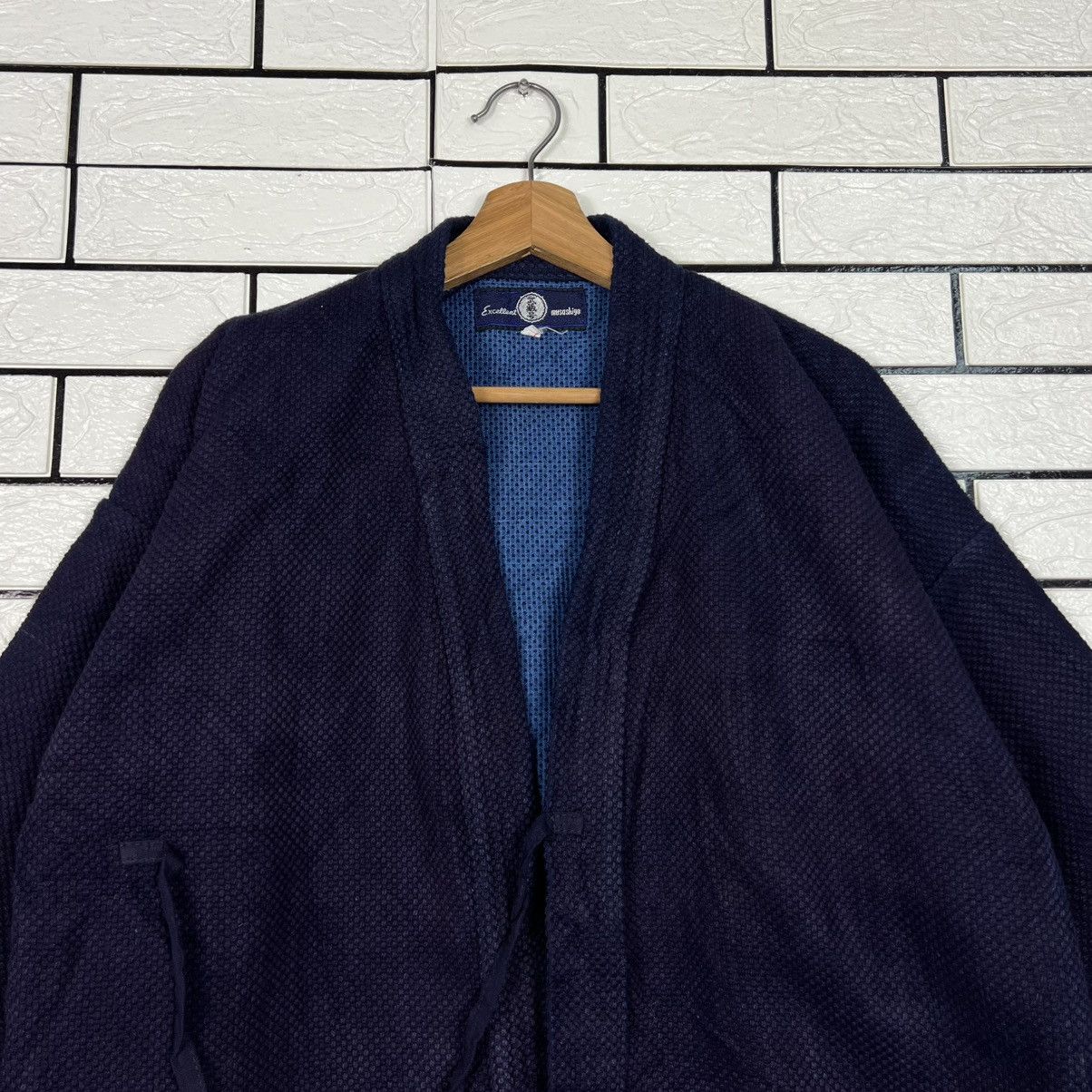 Japanese Brand Indigo Bushu Navy Blue Sashiko Thick Weave Kimono #4155-C190 Size US L / EU 52-54 / 3 - 2 Thumbnail