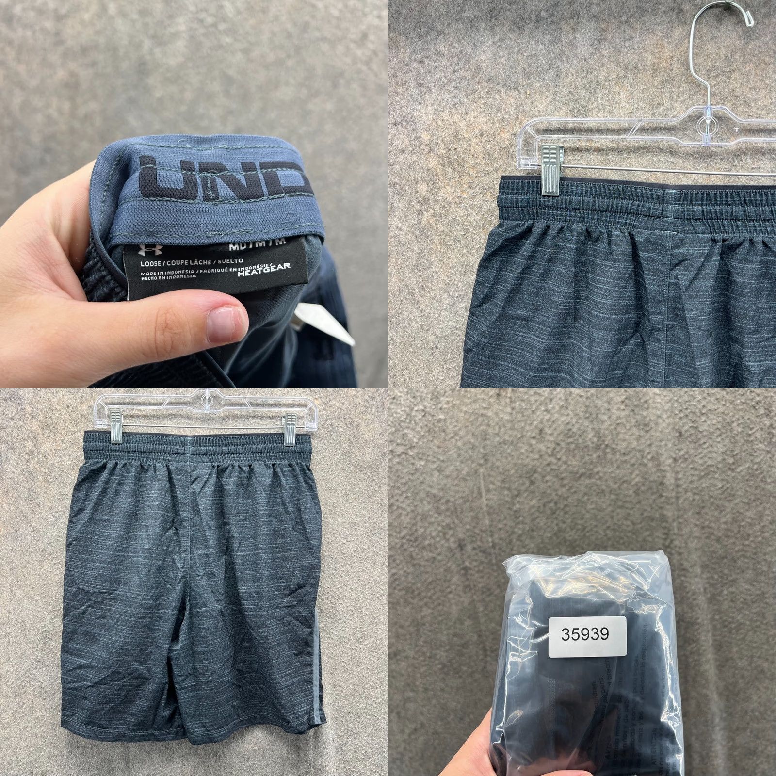 Under Armour Under Armour Shorts Mens Medium Black Gray HeatGear Loose Heather Athletic Training Gym & Training Pockets Size US 31 - 8 Thumbnail