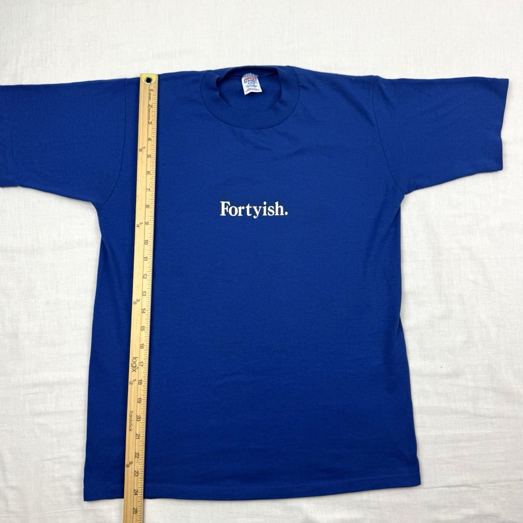 Jerzees VINTAGE Jerzees T-Shirt Adult Medium Blue 80s USA Funny Graphic 1980s Shirt Mens Size US M / EU 48-50 / 2 - 7 Thumbnail