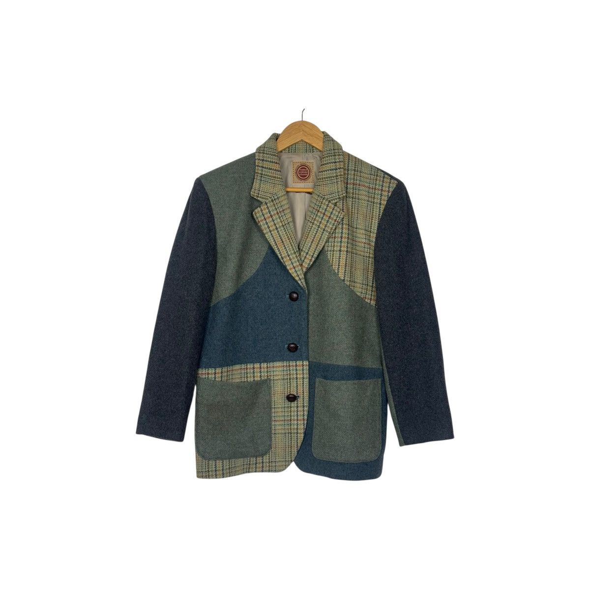 Japanese Brand Japanese Patchwork Wool Blazer Size 42R - 1 Thumbnail