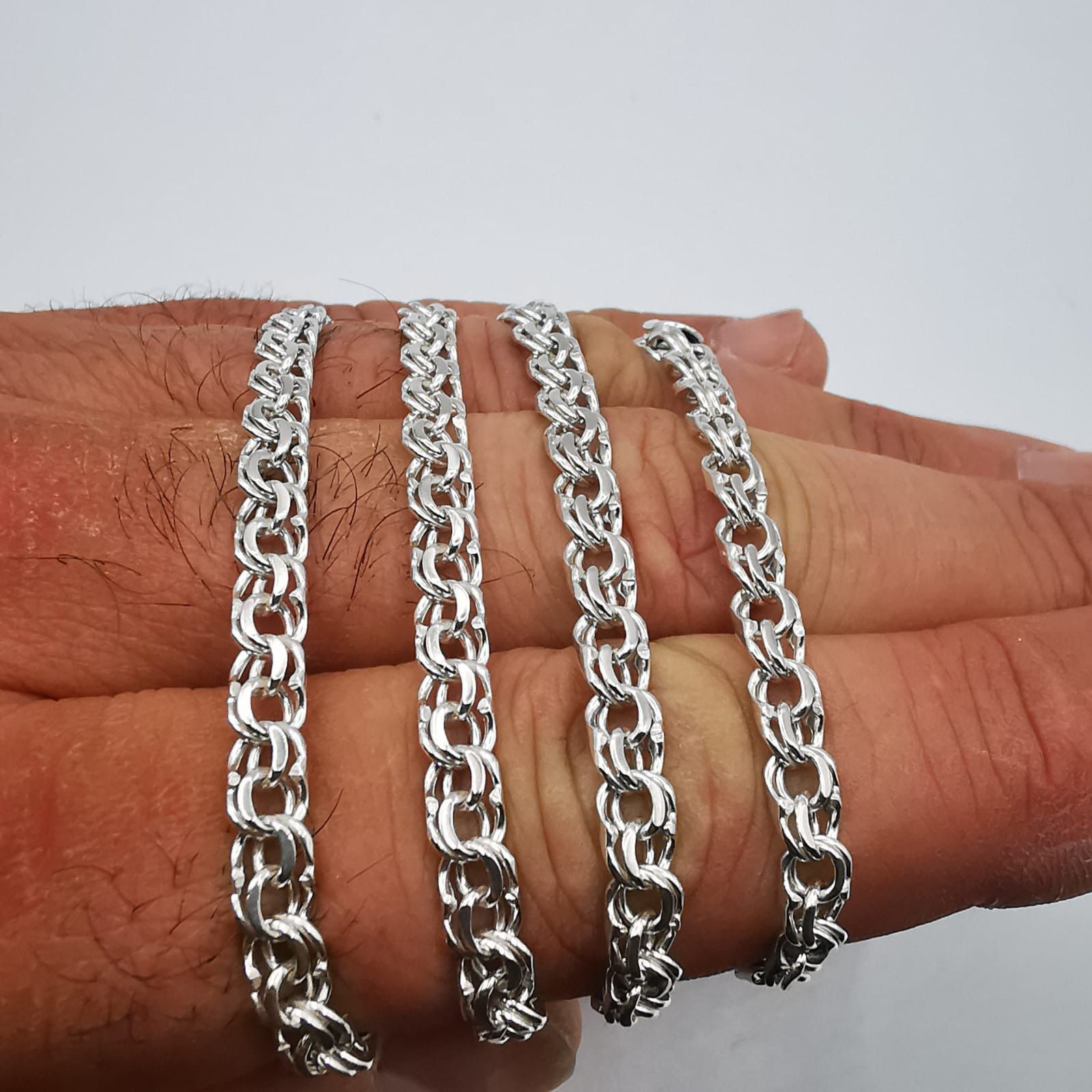 Sterling Silver Vintage Jewelry Chain, 925 Sterling Silver, Signed , 19,90g Size ONE SIZE - 5 Thumbnail
