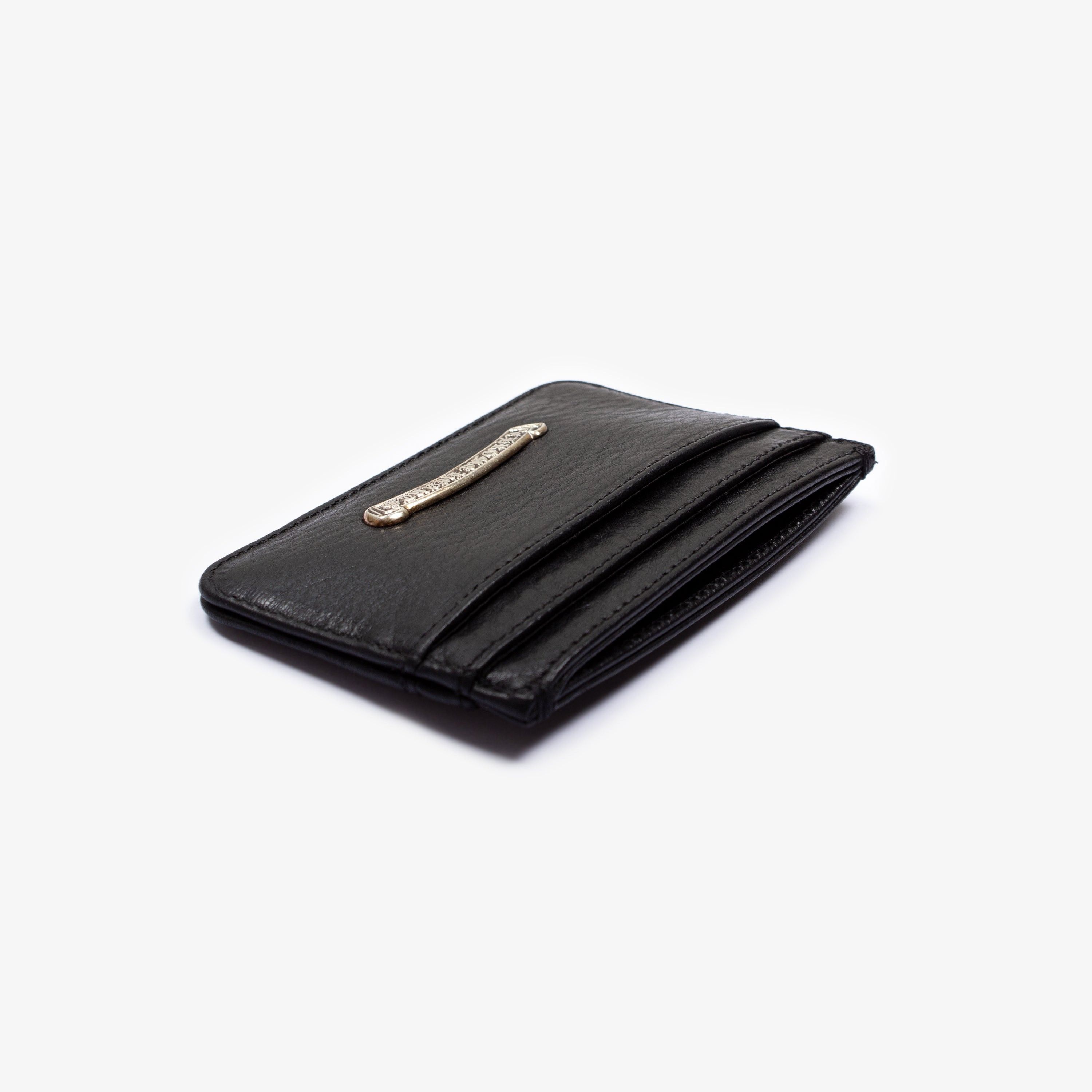 Chrome Hearts CHROME HEARTS BLACK LEATHER SCROLLBAR CARD HOLDER Size ONE SIZE - 4 Thumbnail
