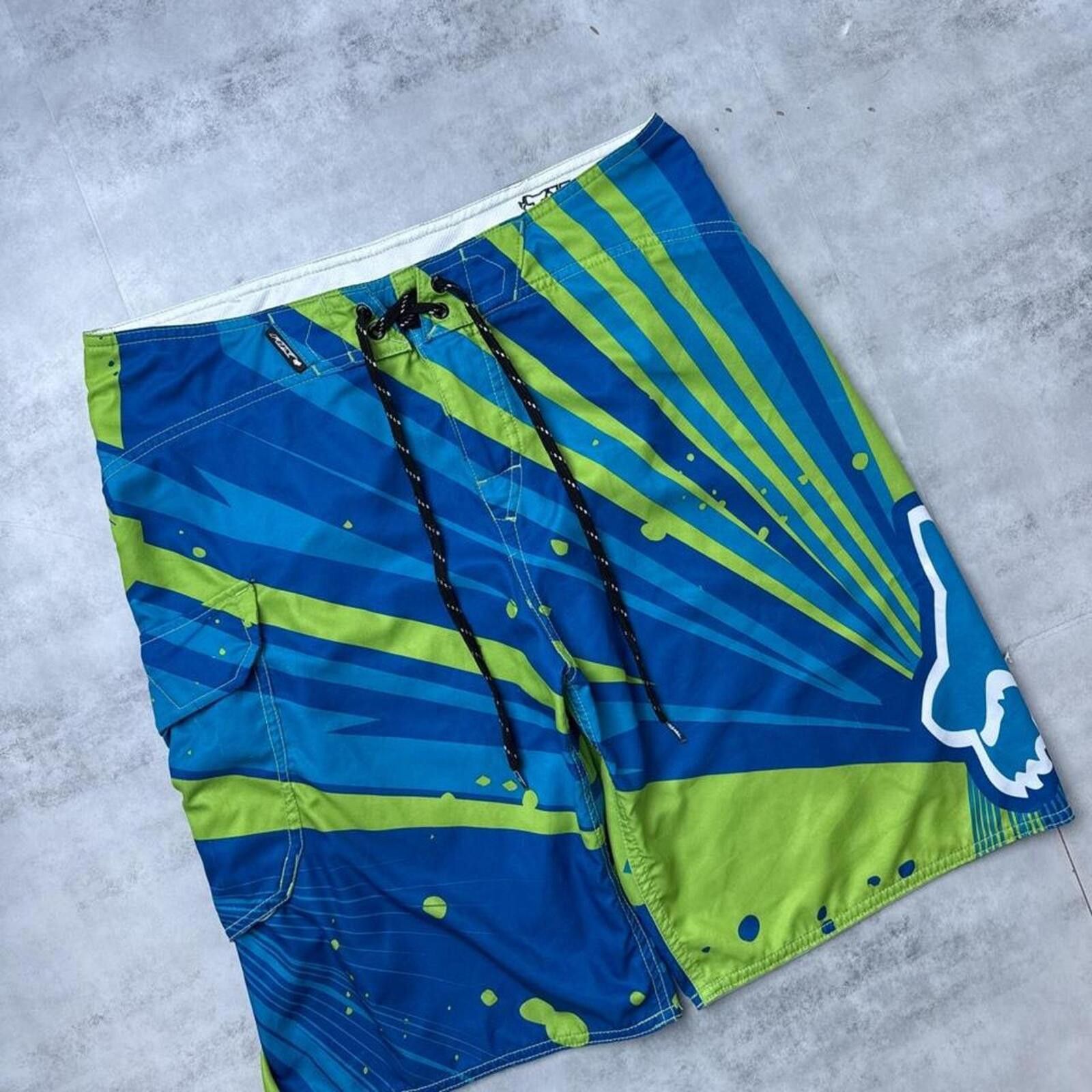 Fox Racing Y2K Fox Racing blue & green surf board 00s shorts Size US 33 - 7 Thumbnail