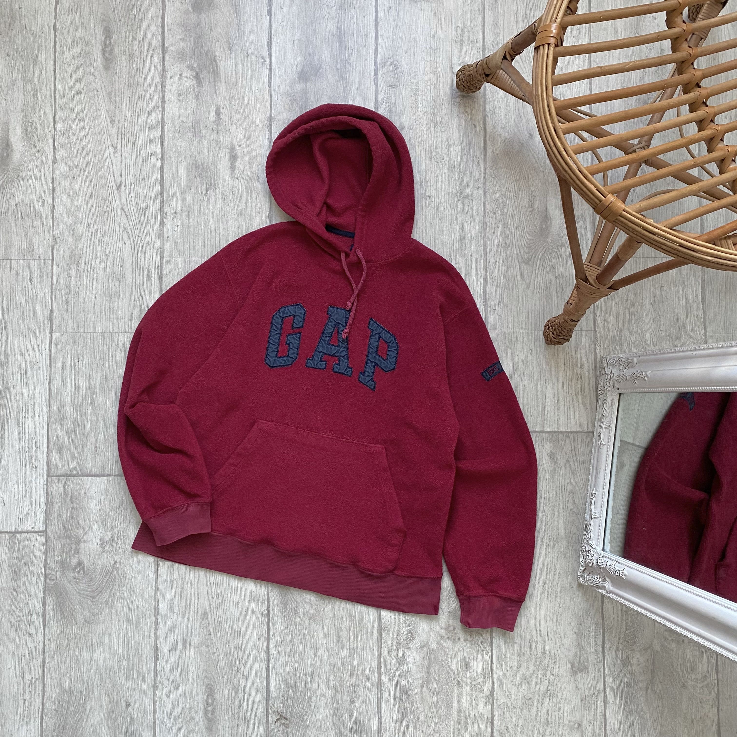 Gap 🔥 90s Vintage Gap Fleece Hoodie Embrodery Big Logo Size US S / EU 44-46 / 1 - 1 Thumbnail