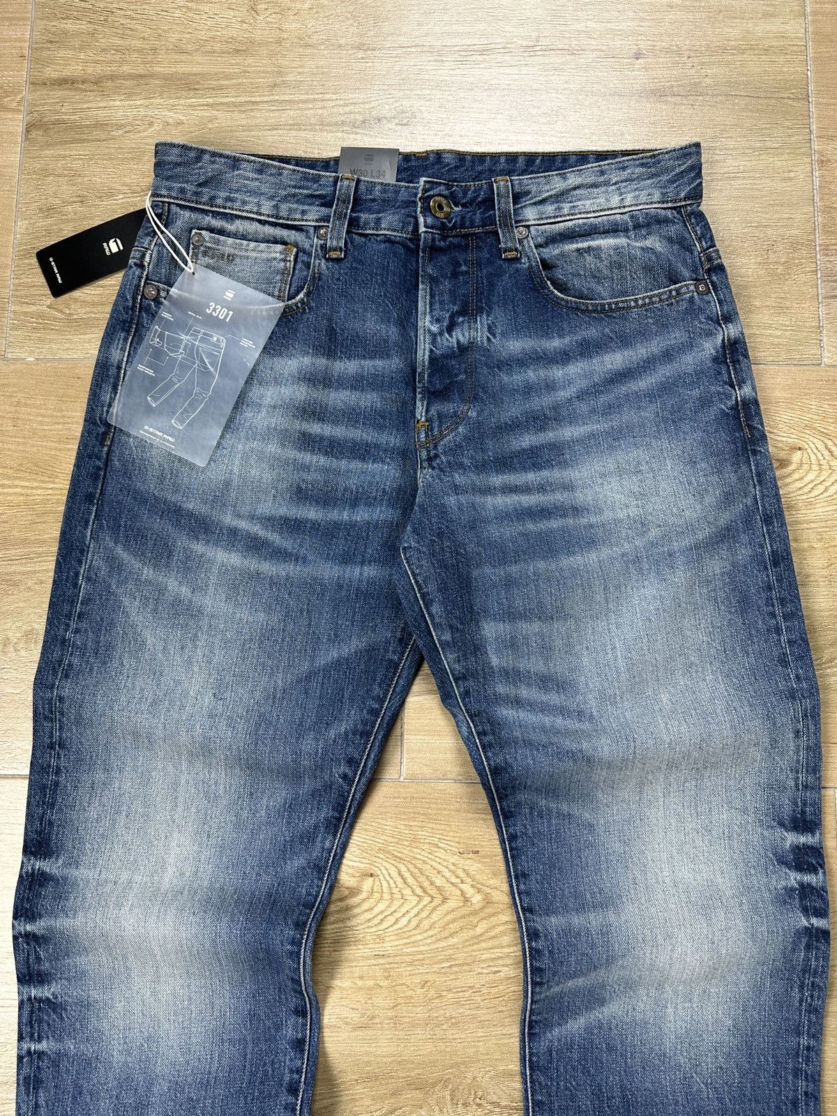 G-Star NEW🏷️ G-Star Raw 3301 Tapered Denim Jeans Size US 30 / EU 46 - 2 Thumbnail