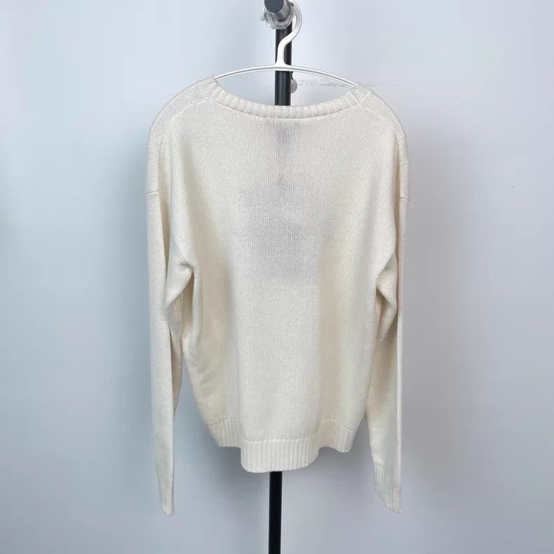 Louis Vuitton Louis Vuitton SS26 White Letter Pullover Long Sleeve Cashm Size US L / EU 52-54 / 3 - 3 Thumbnail