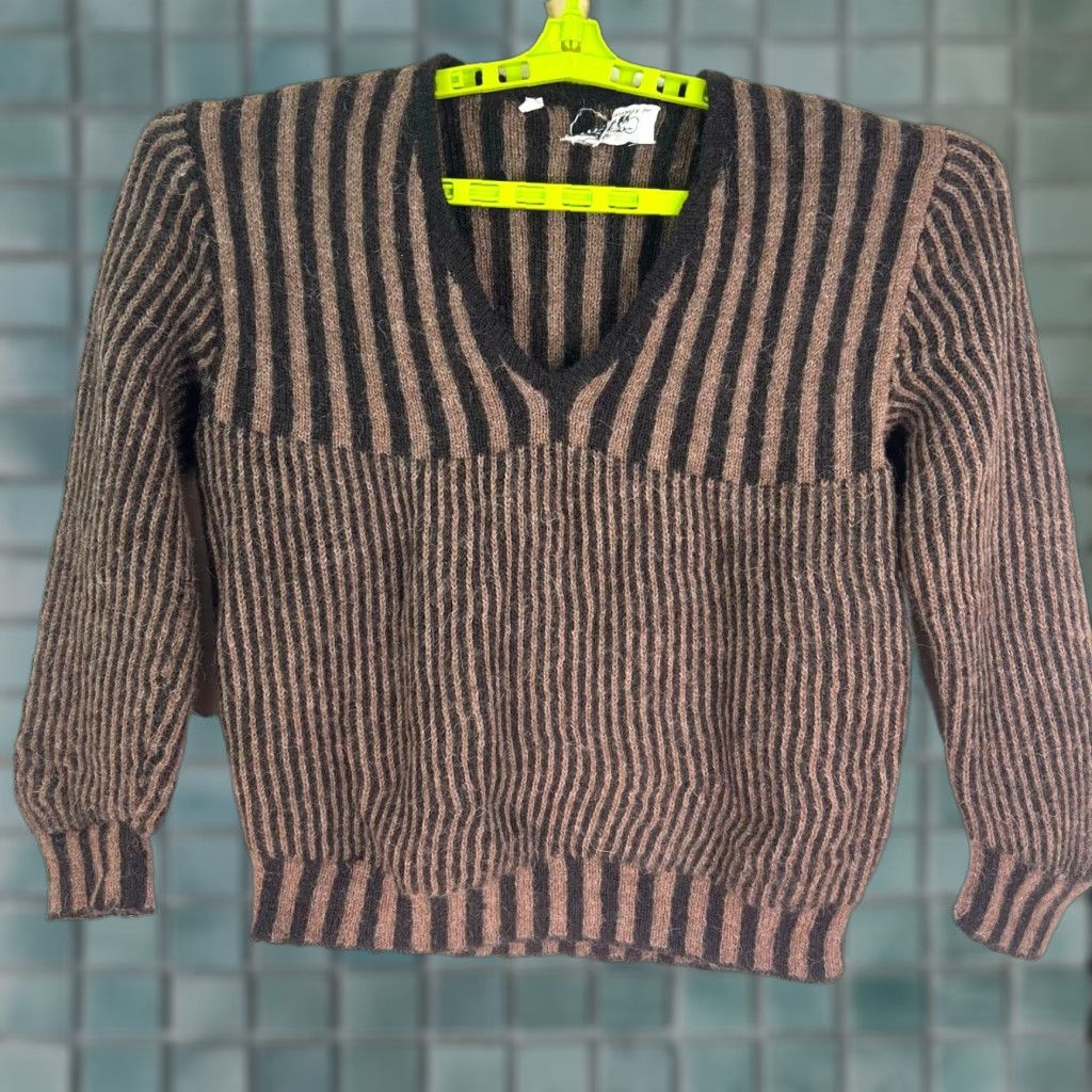ESPIRIT VINTAGE Spirit in Santa Fe Sweater Unisex Adults M Long Sleeve Brown Alpaca Knitted Pullover Winter 100% Heavyweight Size M / US 6-8 / IT 42-44 - 1 Thumbnail