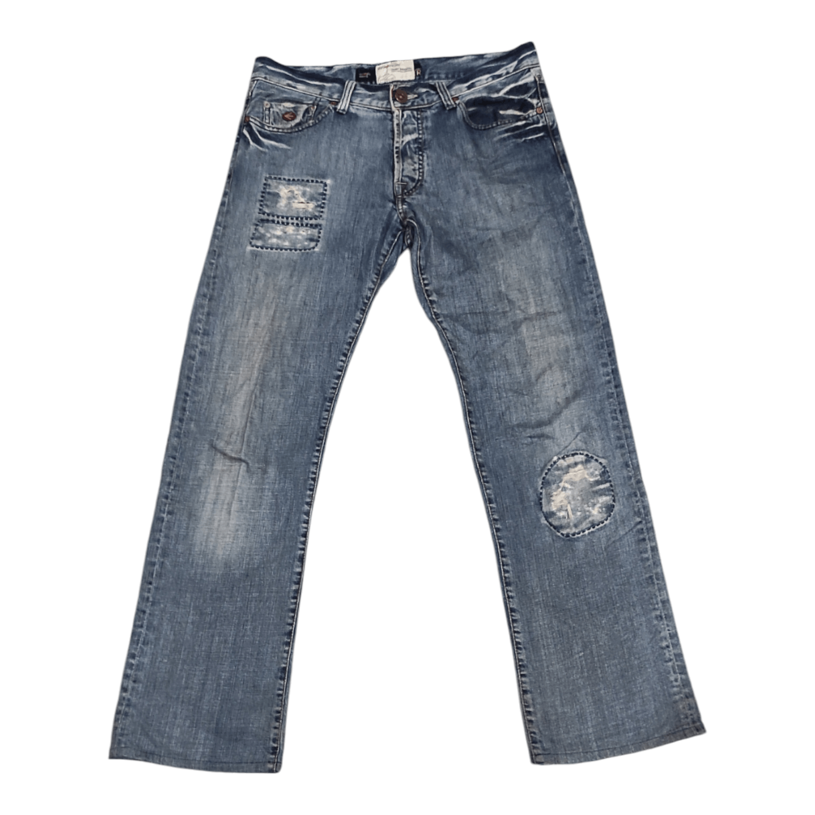 Energie × If Six Was Nine Vintage Energie Distressed Patchwork Denim Size US 34 / EU 50 - 1 Thumbnail