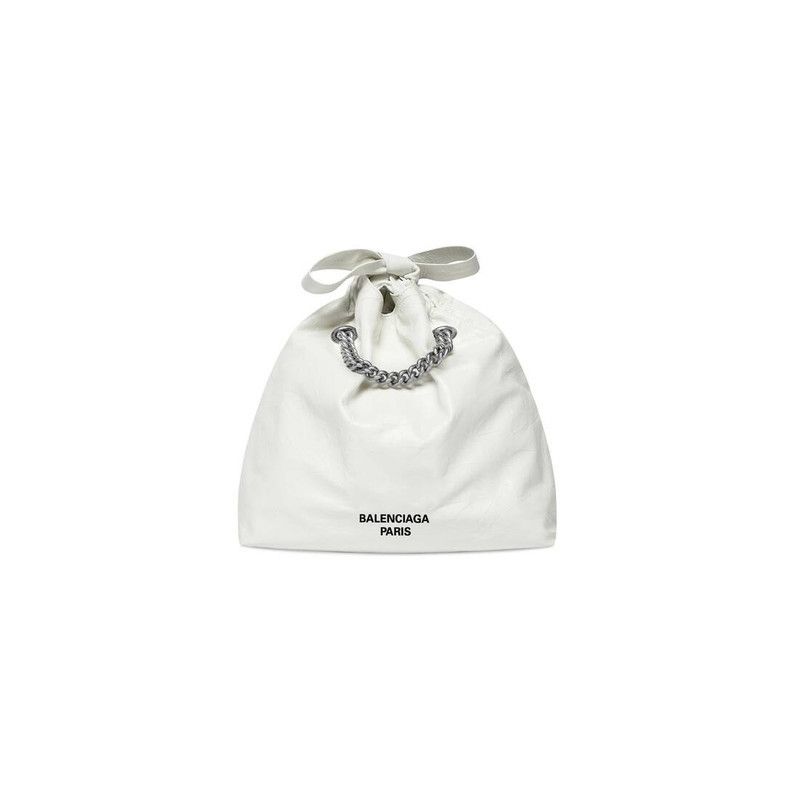 Balenciaga o1w1db10526 Size: OS / Crush Small Tote Bag in Optic White Size ONE SIZE - 8 Thumbnail