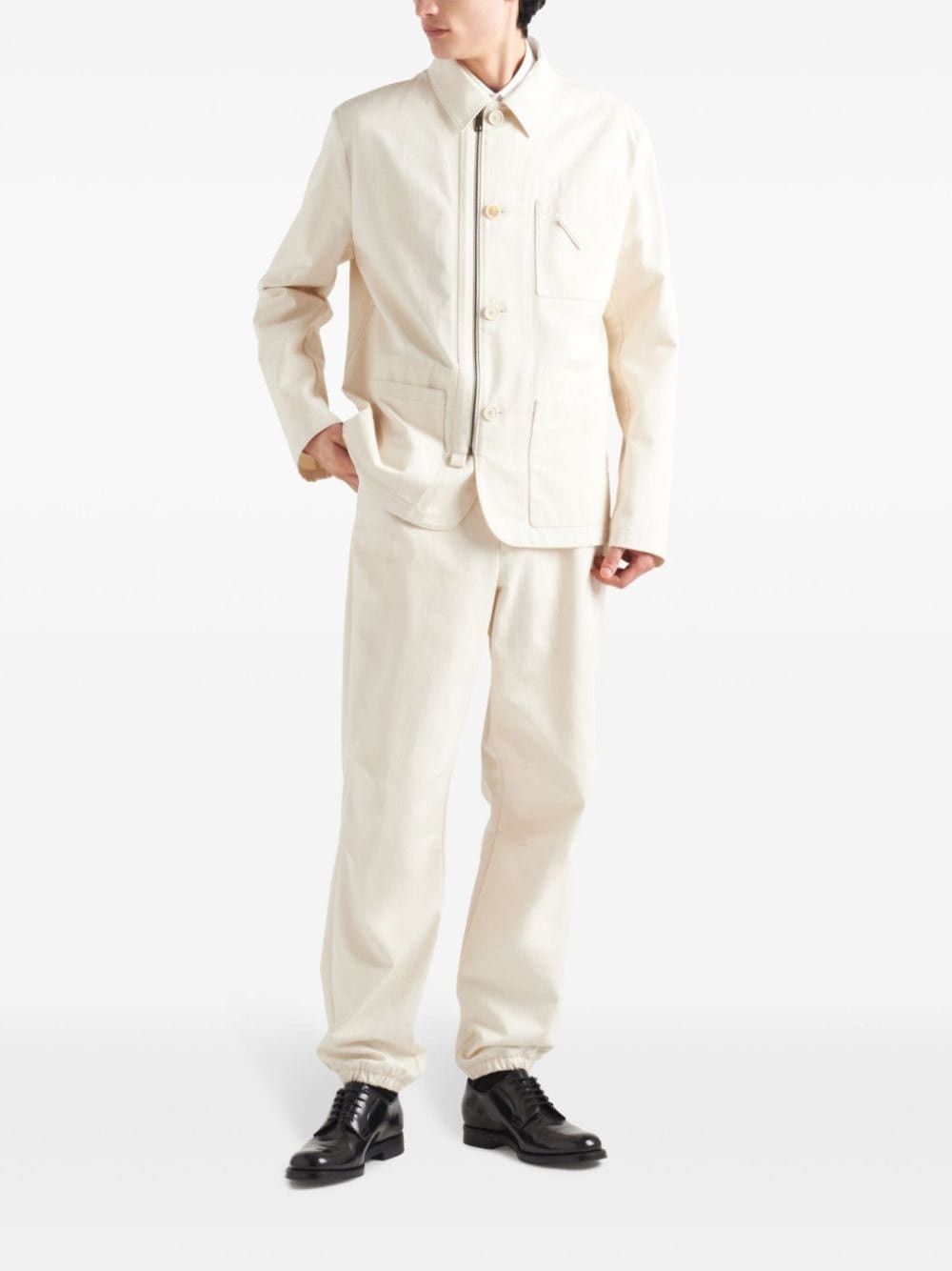 Prada o1bcso1str1025 Tapered Trousers in Ivory Size US 36 / EU 52 - 2 Thumbnail