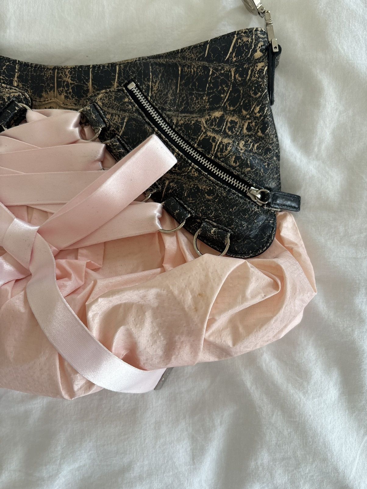 Dior Christian Dior RARE Pink and Black Python Corset Ballet Bag Size ONE SIZE - 3 Thumbnail