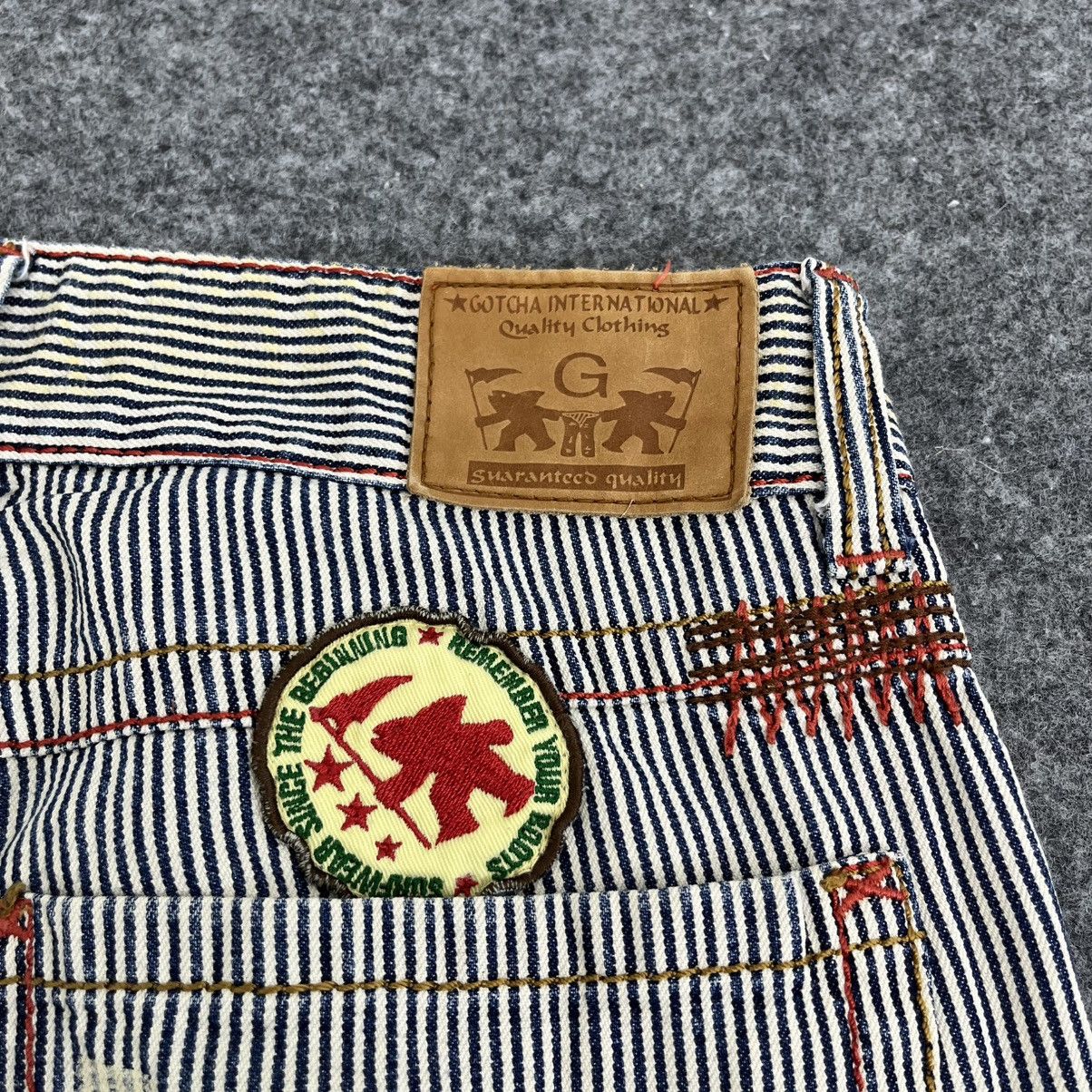 Japanese Brand Y2K Gotcha Striped Distressed Jeans Patchwork Size US 32 / EU 48 - 5 Thumbnail