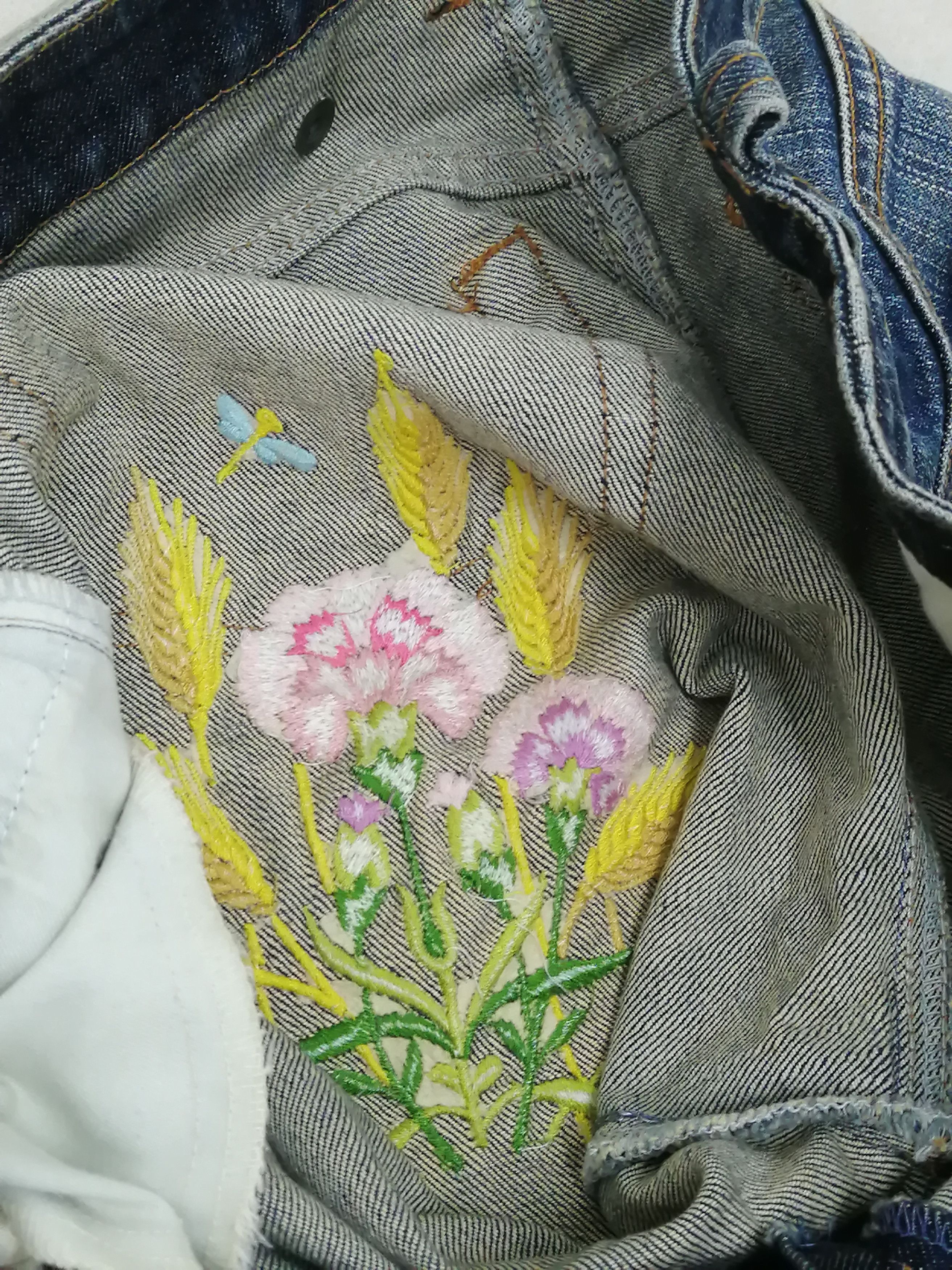 Iceberg Rare Vtg ICEBERG with diamond patch & flower embroidered Size US 28 / EU 44 - 15 Thumbnail