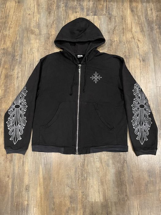 Chrome Hearts Chrome Hearts Kyosuke Himuro Floral Cross Zip Up Hoodie ...