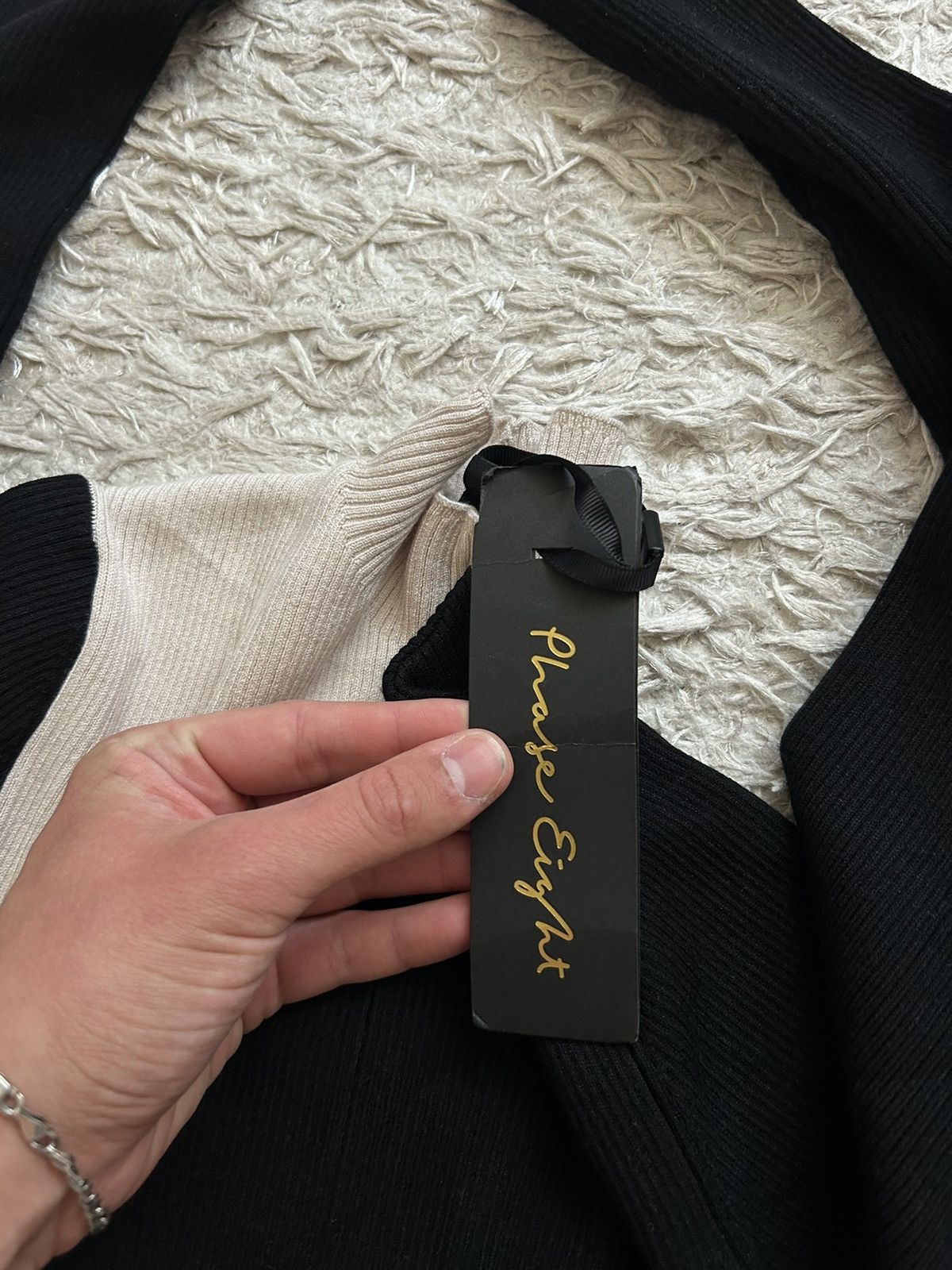 Luxury Phase-Eight Julie Knitted Colourblock Midaxi Dress