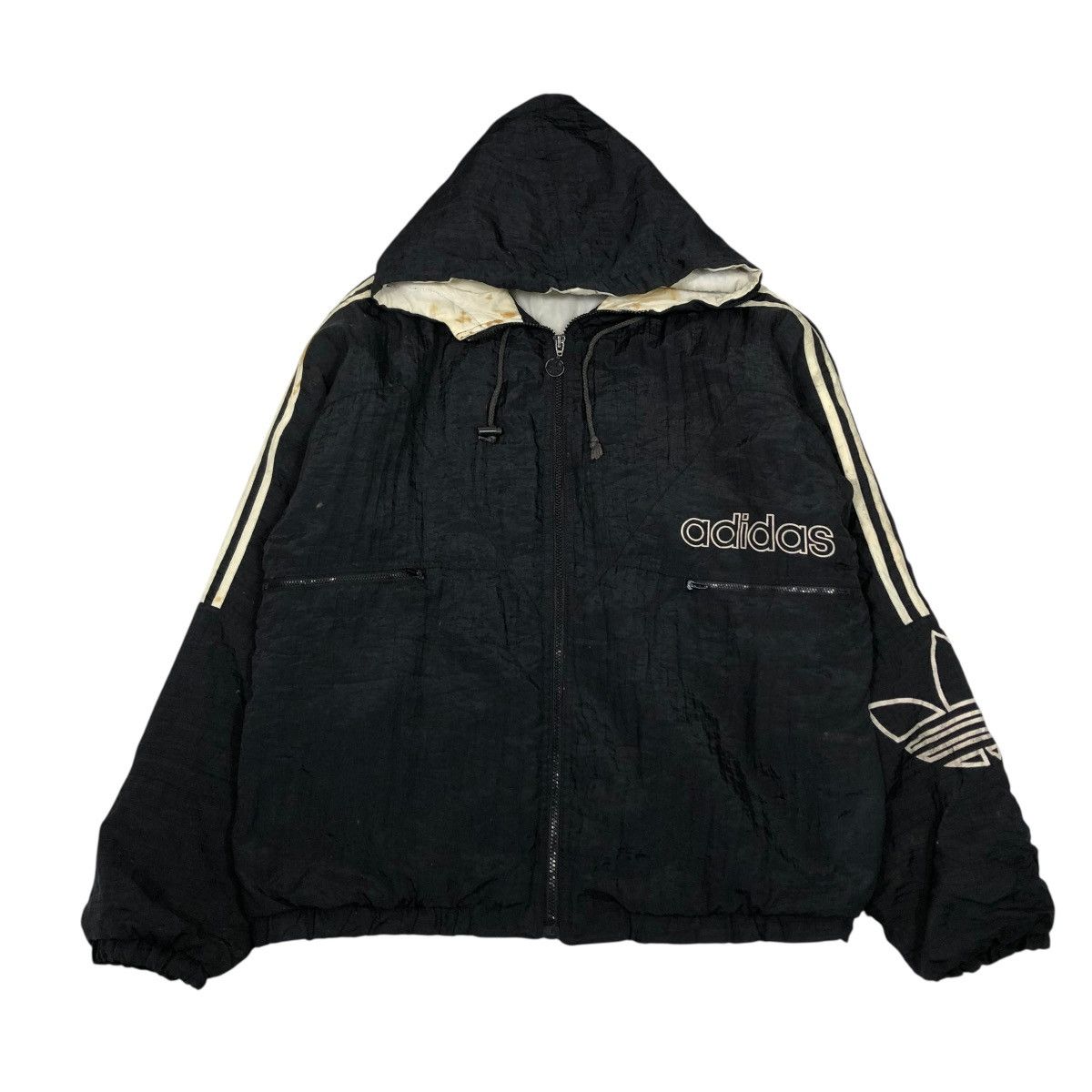 Adidas 🔥VINTAGE NYLON BOMBER JACKET ADIDAS BIG LOGO EMBROIDERY Size US M / EU 48-50 / 2 - 1 Thumbnail