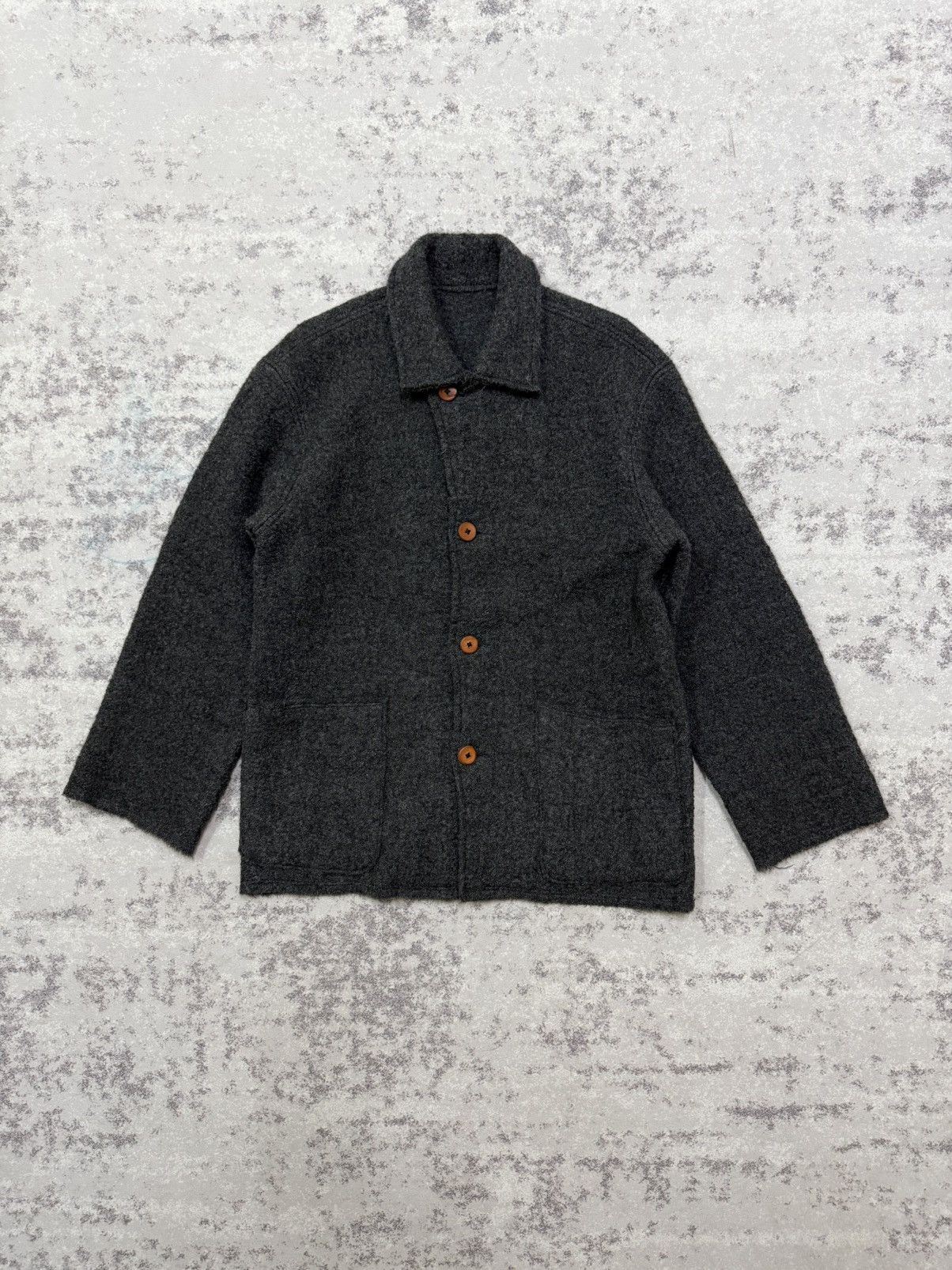 45rpm VINTAGE 45RPM MOHAIR CHARCOAL BLACK BUTTON UP JACKET Size US S / EU 44-46 / 1 - 3 Thumbnail