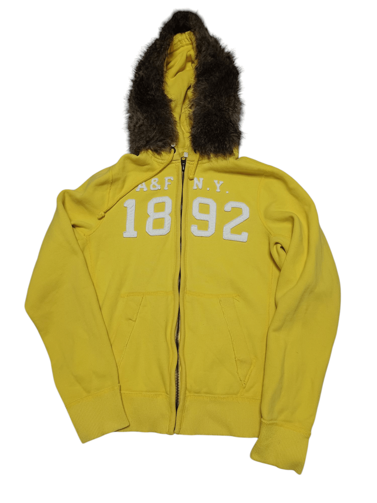 ABERCROMBIE FITCH FAUX FUR IF SIX WAS NINE STYLE ZIP HOODIE