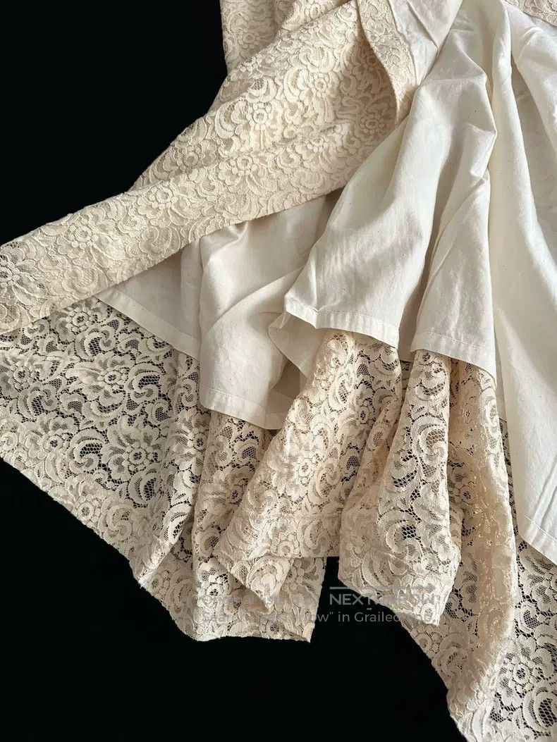 Comme des Garcons Comme Des Garcons size S Half-skirt cream lace one-piece a Size 23" - 3 Thumbnail
