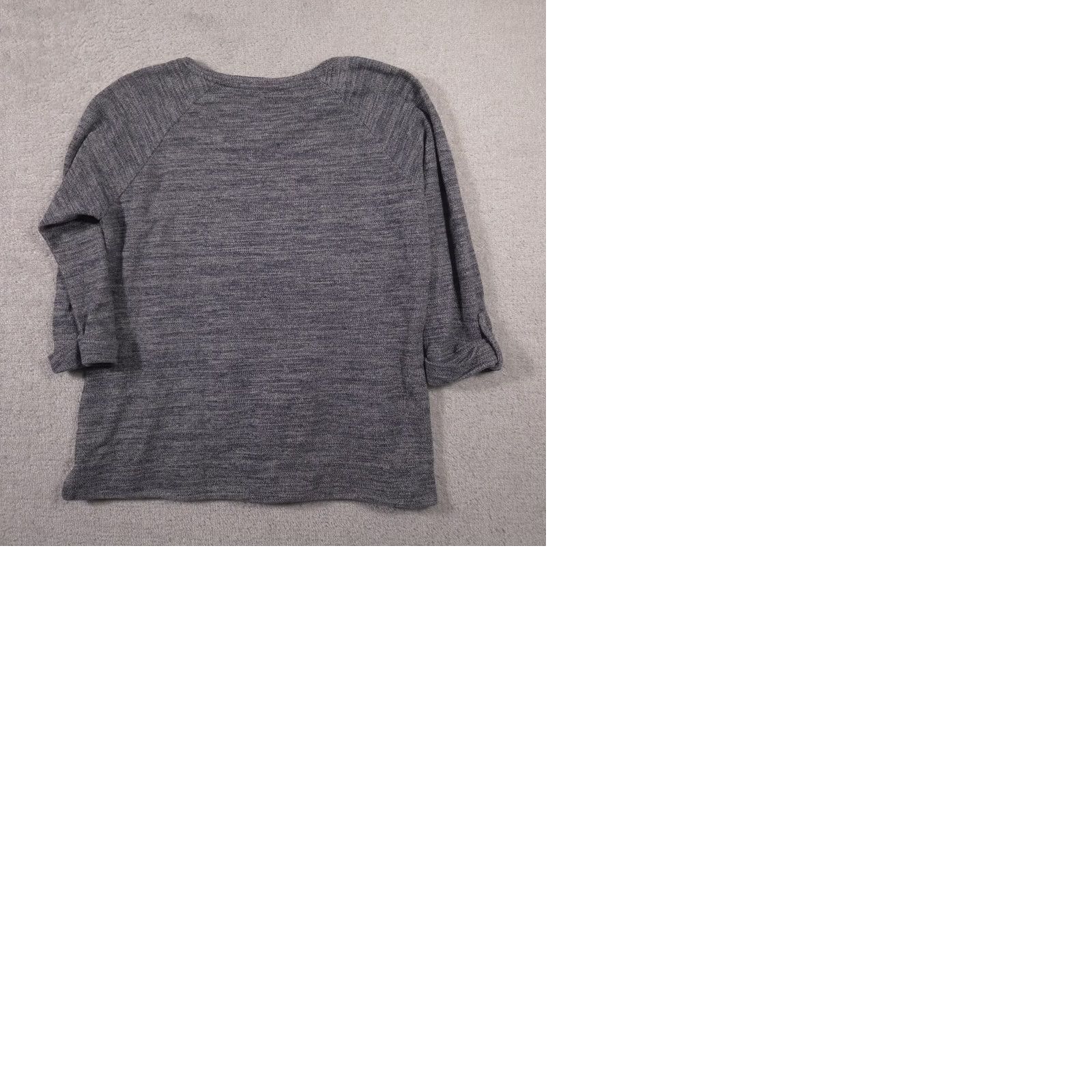 Croft & Barrow Croft & Barrow Sweater Womens 1X Gray Knit Raglan 3/4 Sleeve Roll Tab Pullover Size XL / US 12-14 / IT 48-50 - 9 Thumbnail