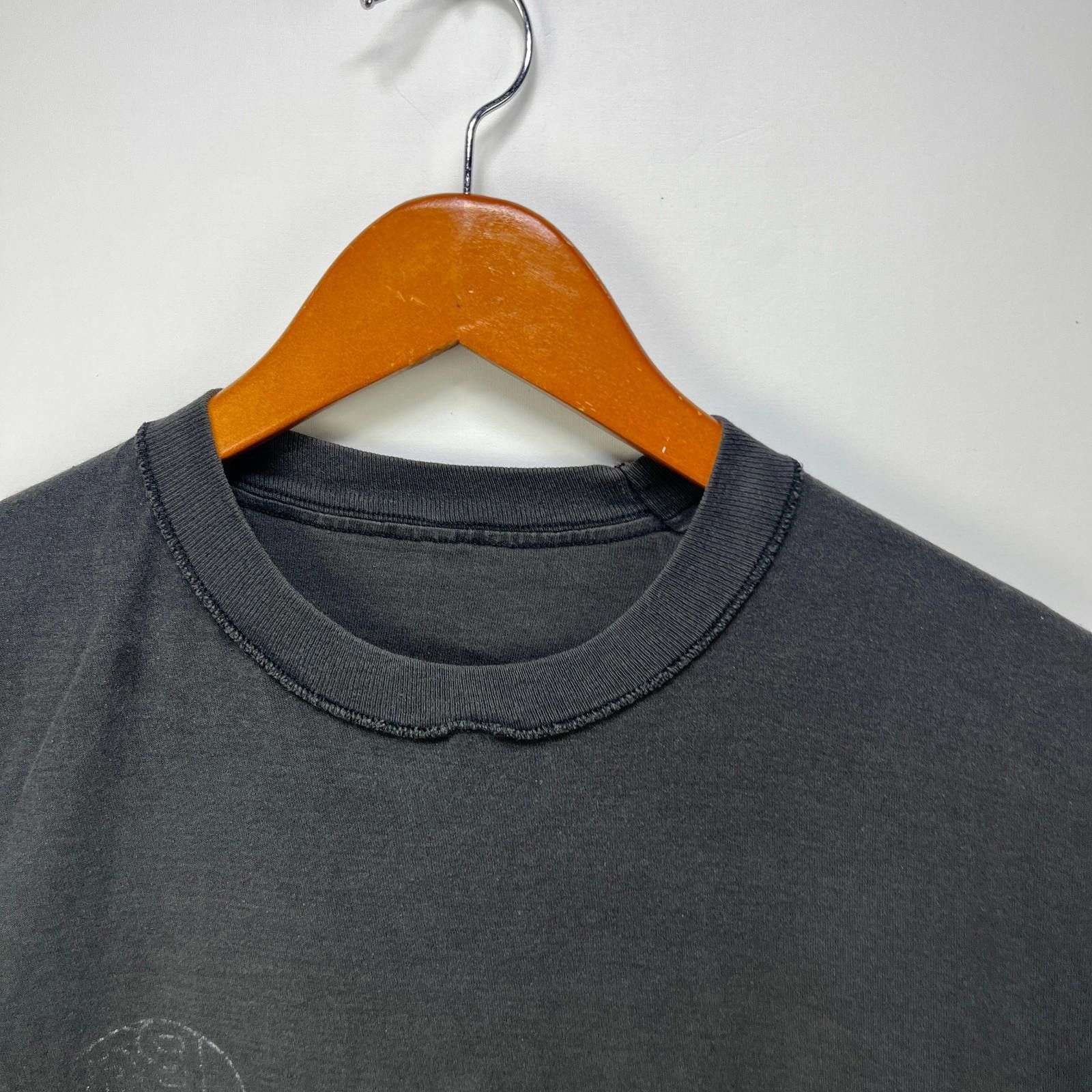 Fruit Of The Loom Vintage Faded Black Single Stitch Inside Out T Shirt Blank Size US XL / EU 56 / 4 - 3 Thumbnail