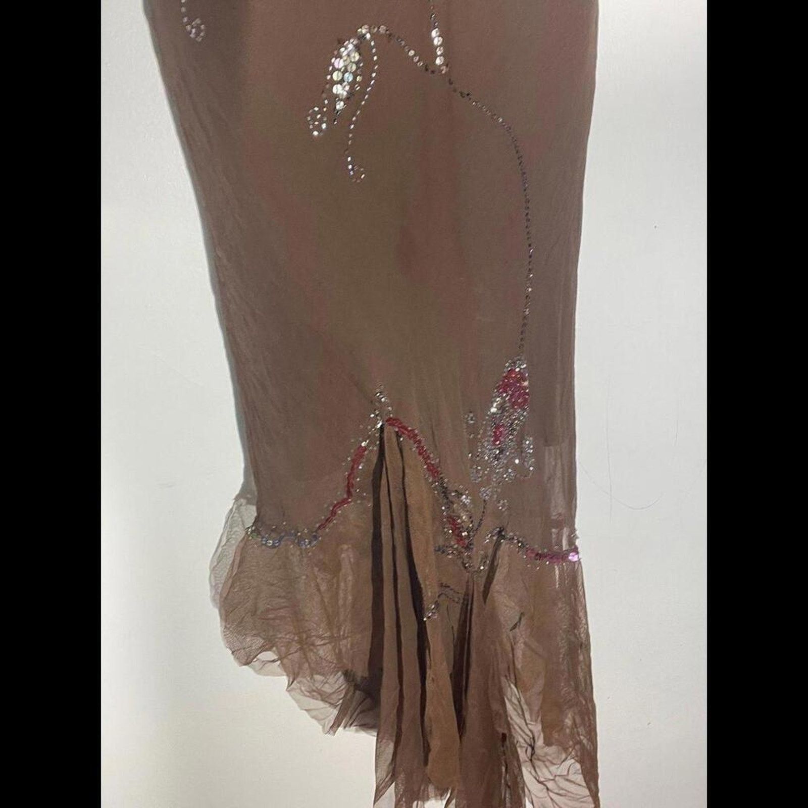 Other Dress gown Brown Ticker Bell with beaded accent florals Size S / US 4 / IT 40 - 6 Thumbnail