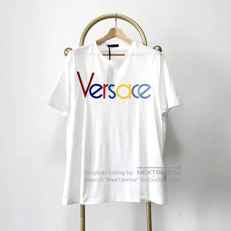 Versace Versace Summer Embroidered White Cotton T-Shirt . Size US XL / EU 56 / 4 - 1 Thumbnail