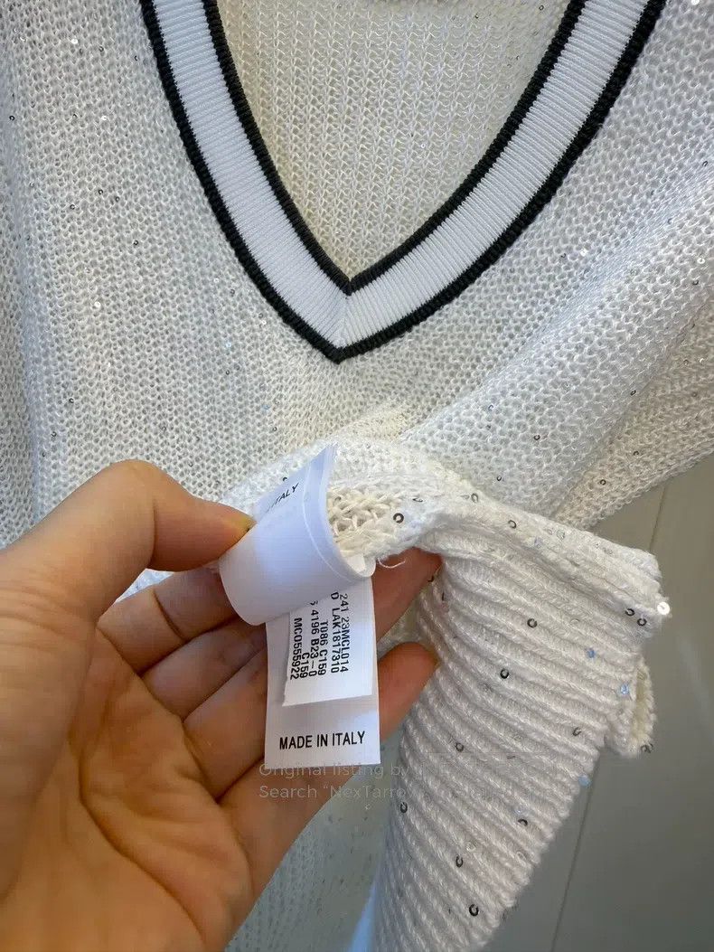 Brunello Cucinelli Brunello Cucinelli Sequined Linen Knit Vest Size S / US 4 / IT 40 - 8 Thumbnail