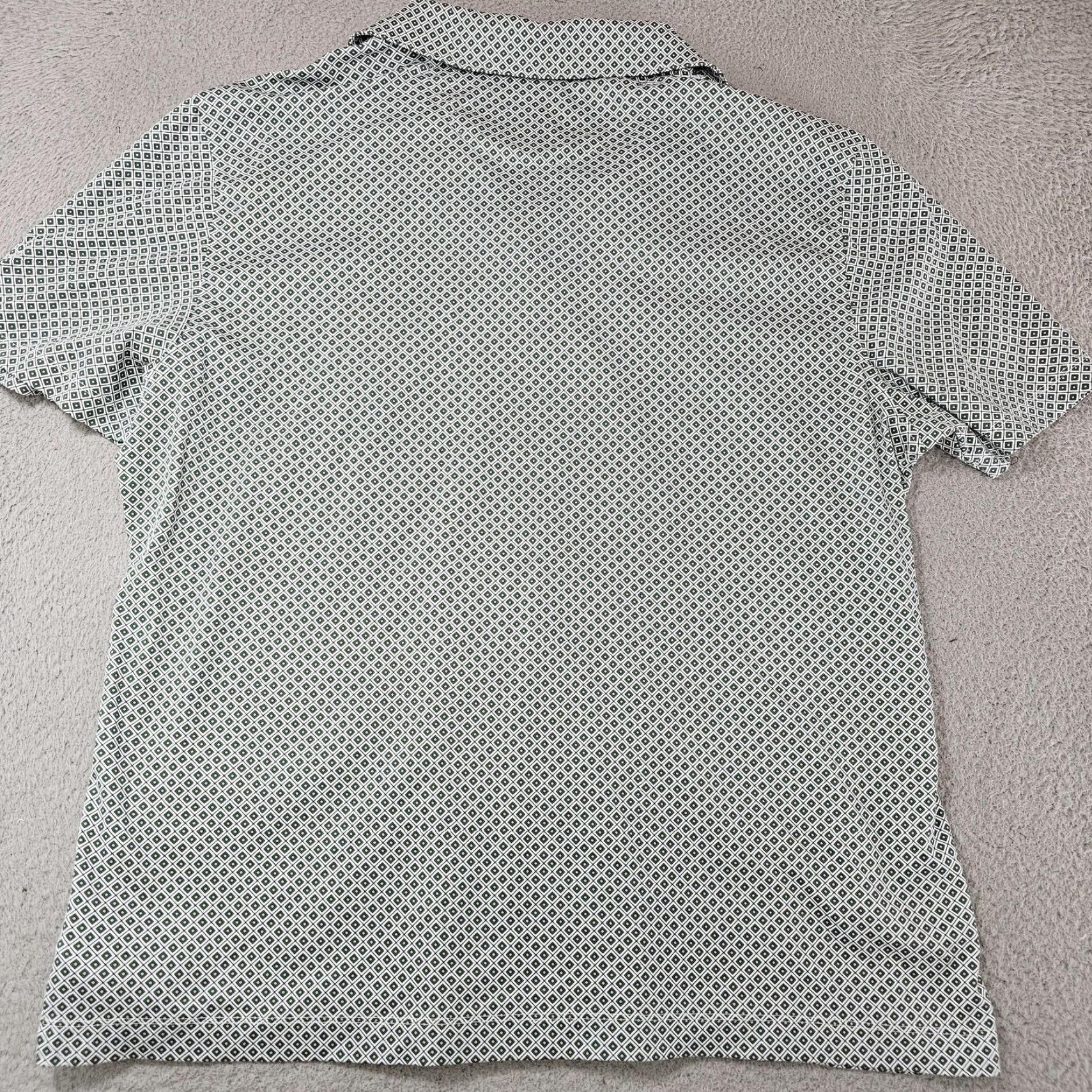 UNTUCKit UNTUCKit Polo Shirt Mens XL White Geometric Damascino Printed Cotton Short Sleeve Untucked Collared Fitted Size US XL / EU 56 / 4 - 6 Thumbnail