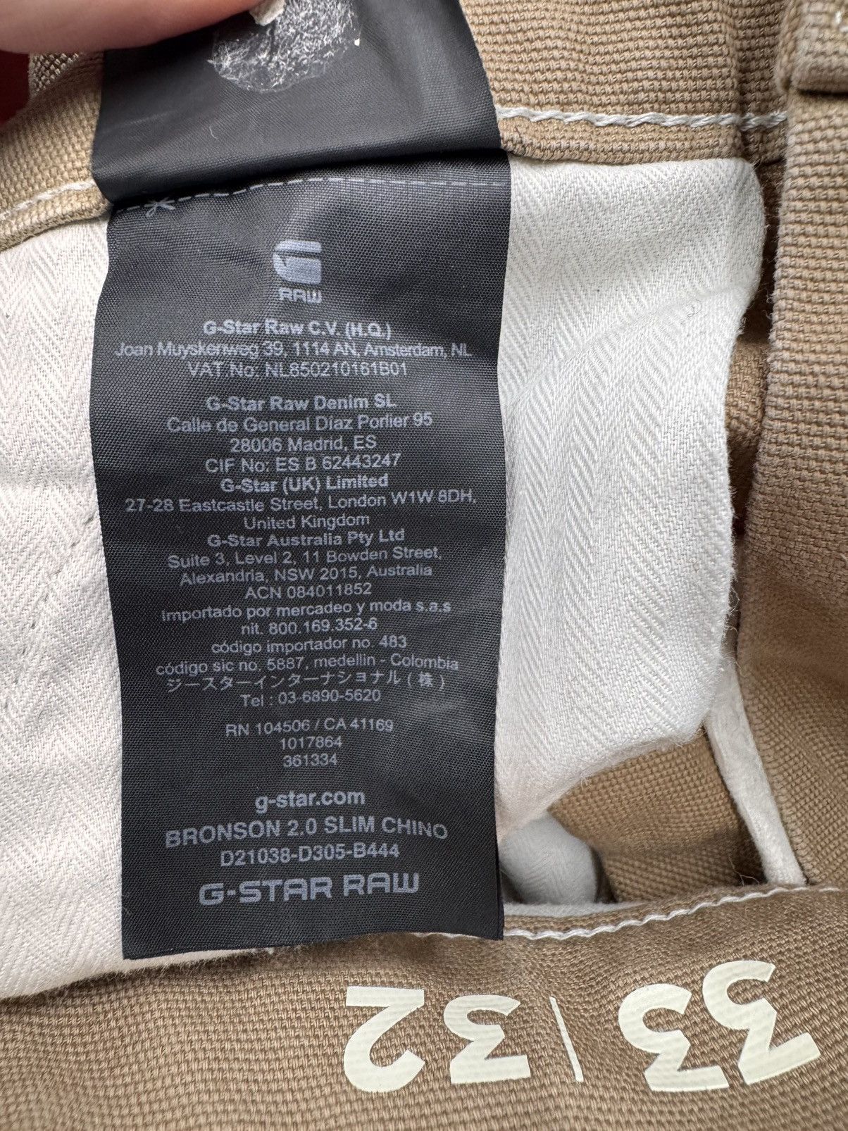 G-Star G-Star Raw Men Bronson 2.0 Chino Pants Beige Straight Size US 33 - 5 Thumbnail