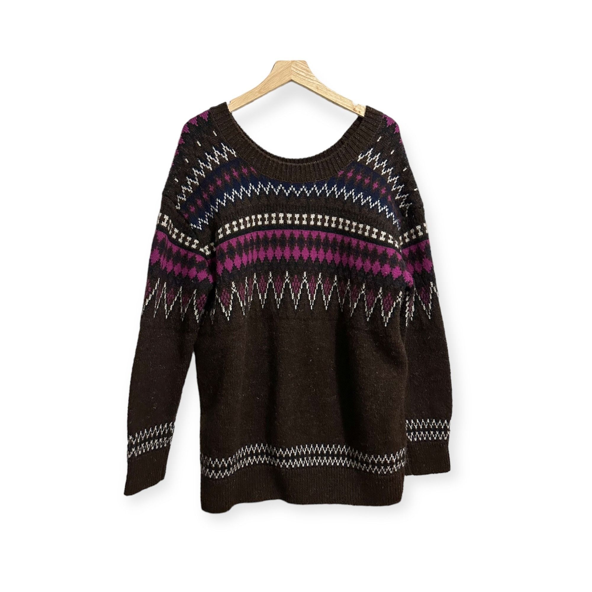 image of Junya Watanabe Comme Des Garçons, Brown Multi Jacquard Sweat, Women's (Size Small)