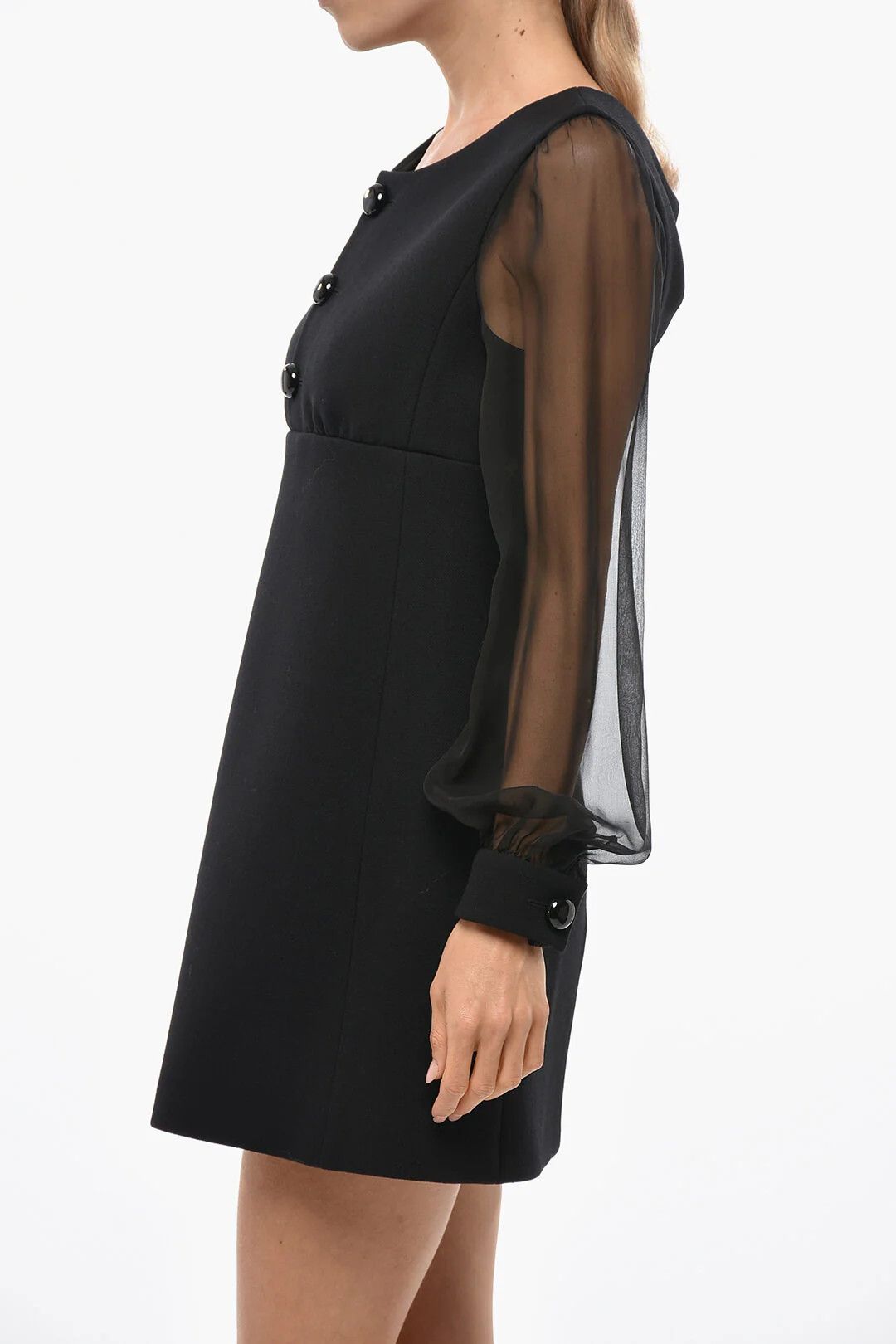 Celine og1mm0326 Virgin Wool Bare-Back Sheath Dress in Black Size M / US 6-8 / IT 42-44 - 2 Thumbnail