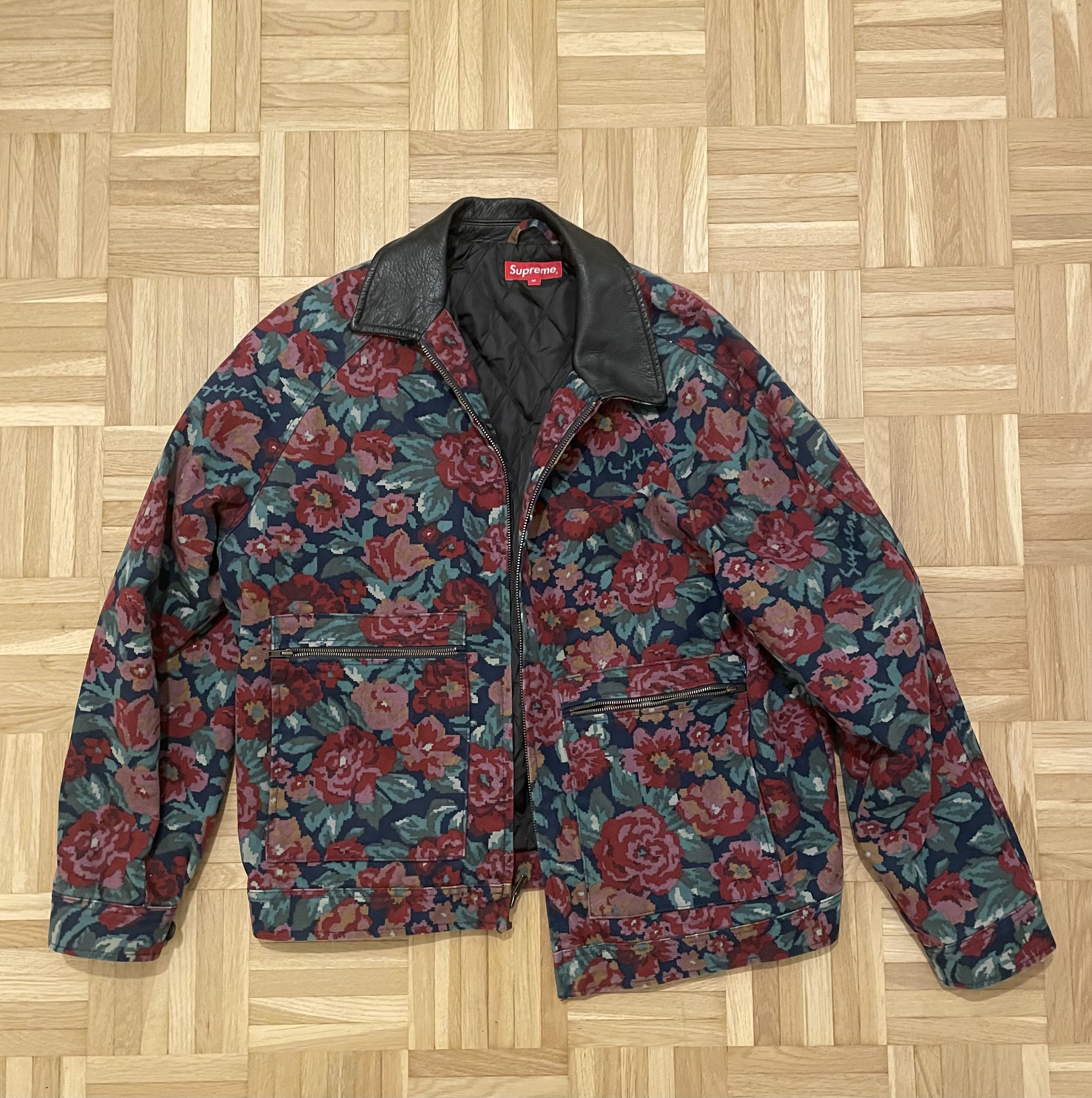 Supreme Supreme Leather Collar Work Jacket Digi Floral | Grailed