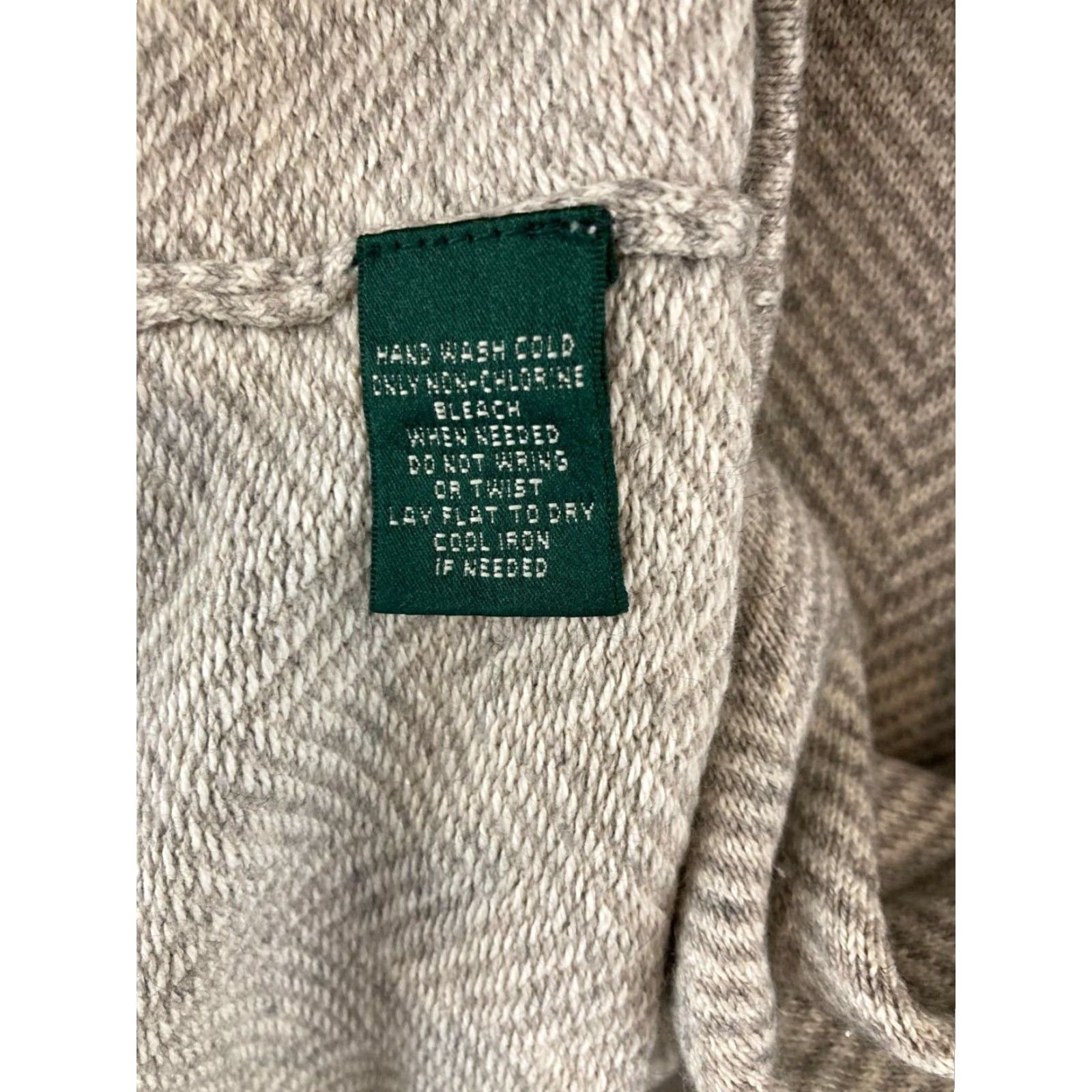 Ralph Lauren VINTAGE Lauren Ralph Lauren Sweater Pullover Long Sleeve Casual 90s Womens XL Knit Cashmere Silk Khaki Size XL / US 12-14 / IT 48-50 - 6 Thumbnail