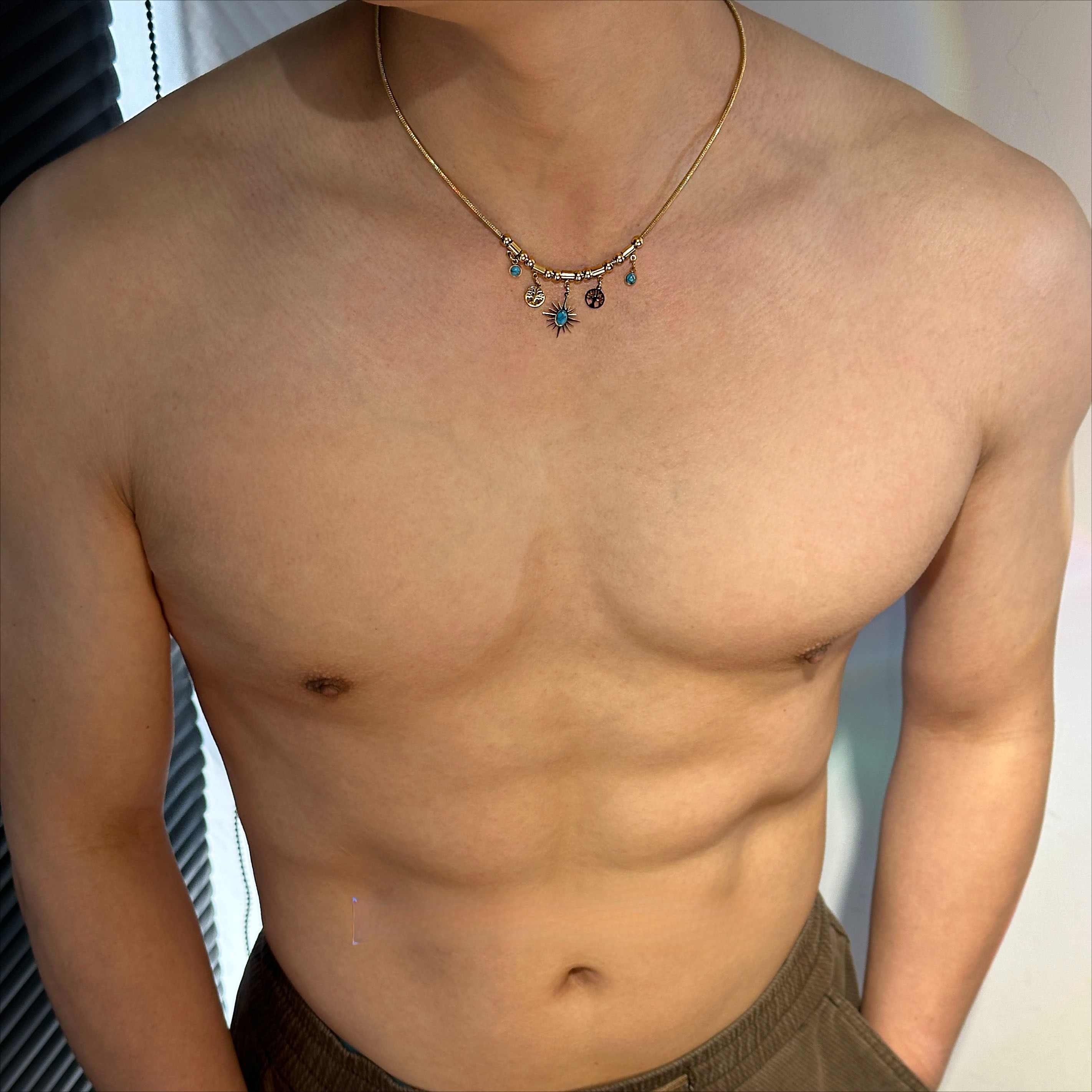 Jewelry × Vintage Men's Vintage Fashion Titanium Steel Collarbone Necklace Size ONE SIZE - 2 Thumbnail