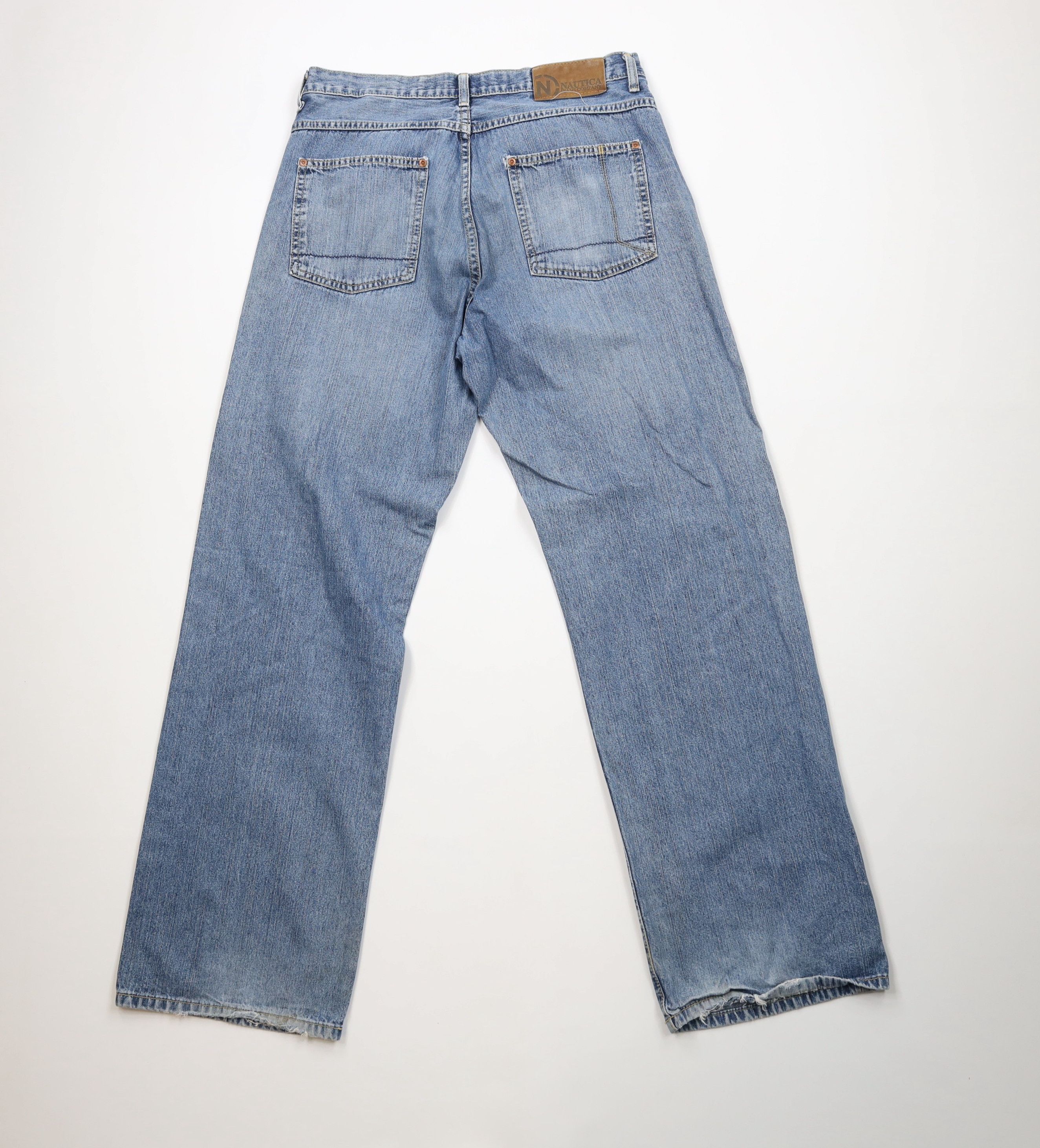 Nautica Vintage 90s Nautica Baggy Wide Leg Dungaree Denim Jeans Size US 33 - 10 Thumbnail