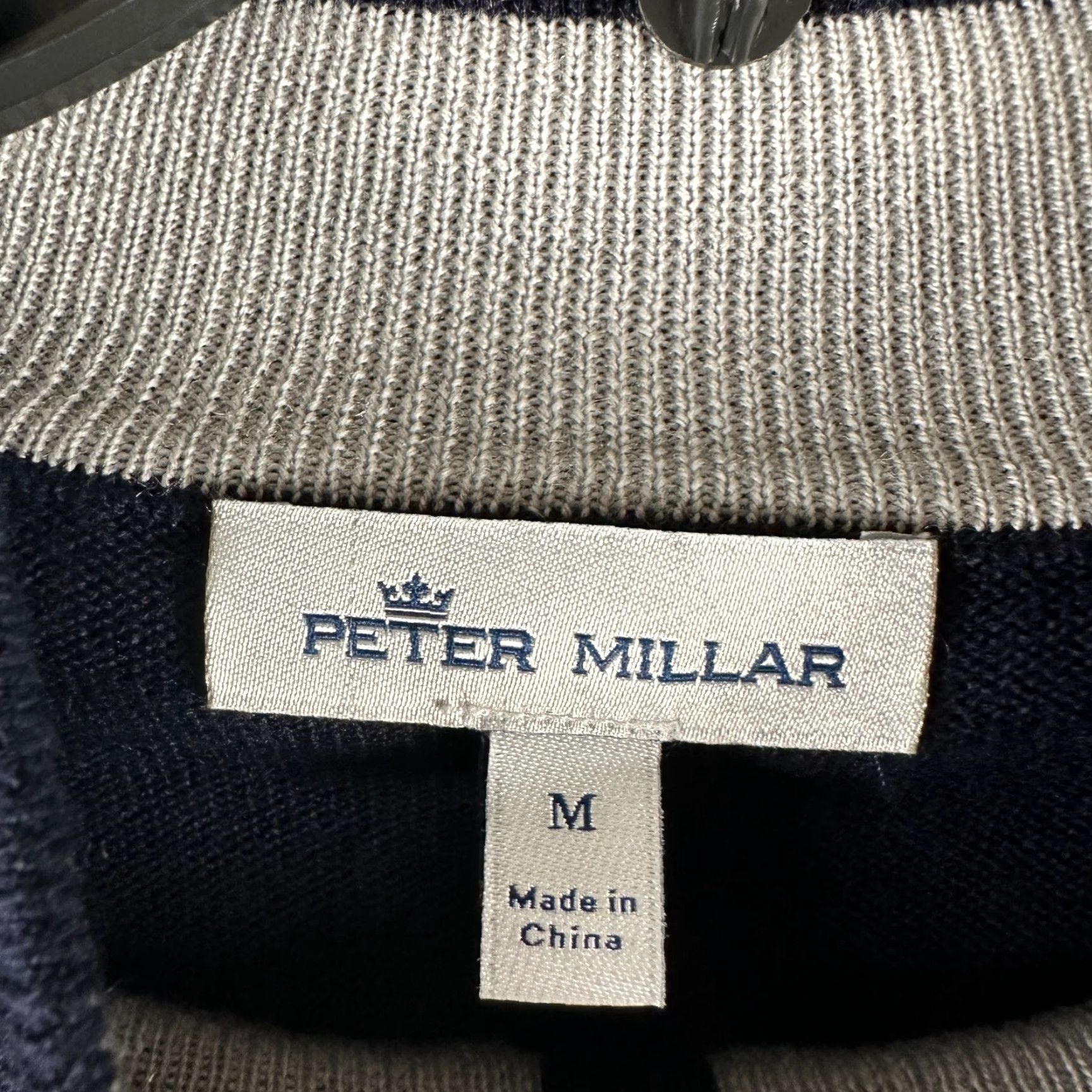 Peter Millar VINTAGE Peter Millar 1/4 Zip Sweater Men's Medium Solid Blue Merino Wool Blend Flaw Pullover Zip Mock Neck"} Size US M / EU 48-50 / 2 - 5 Thumbnail