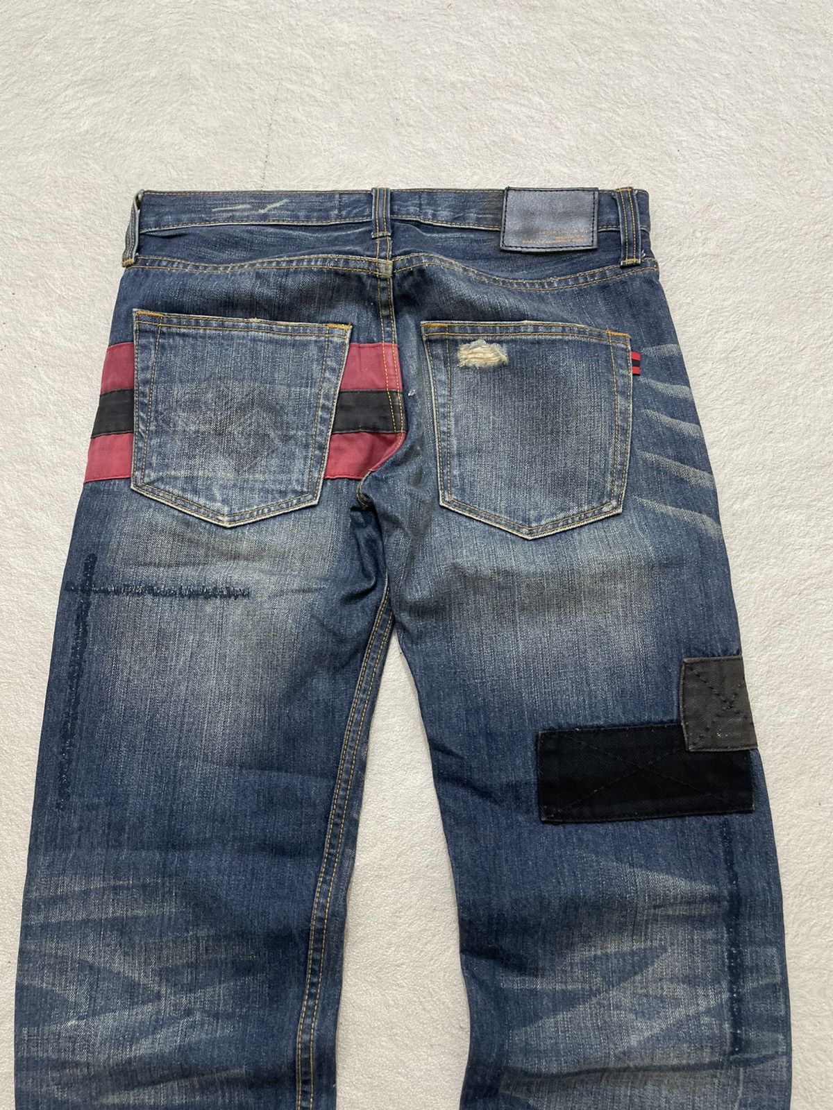 Japanese Brand 00s Kapital Heavy Distressed Patchwork Denim Grunge if6 LGB Size US 30 / EU 46 - 9 Thumbnail