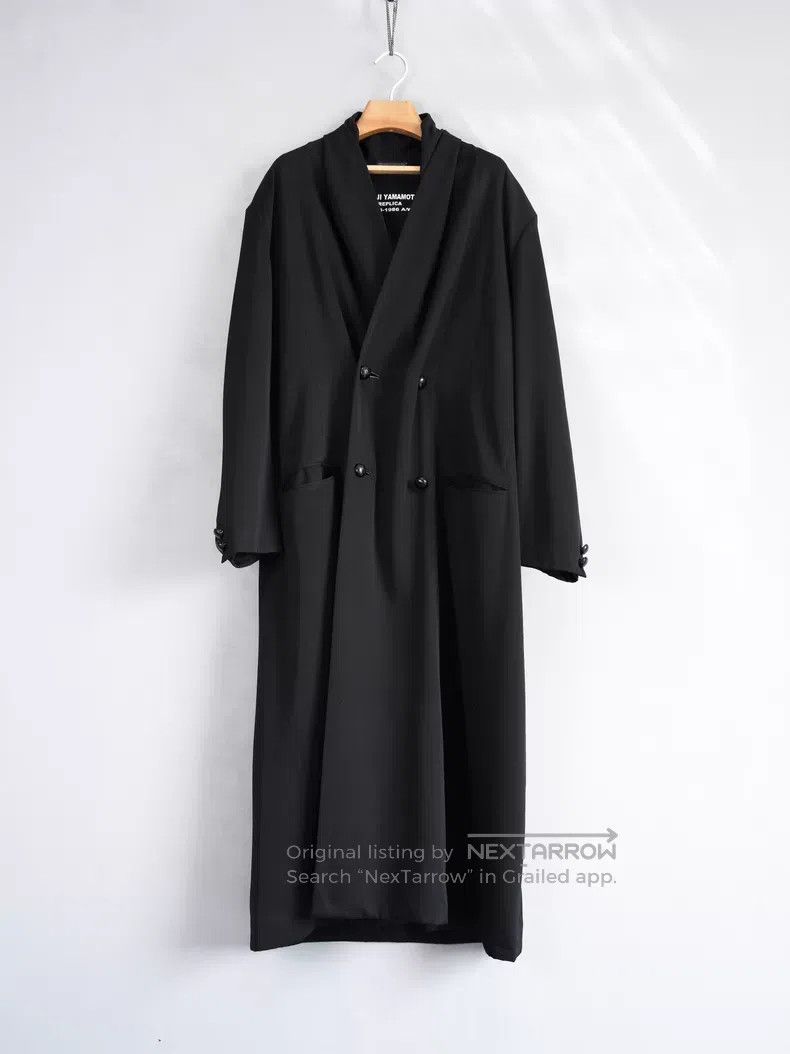 Yohji Yamamoto Yohji Yamamoto 85AW wool coat with walnut buttons and shaw Size US L / EU 52-54 / 3 - 2 Thumbnail